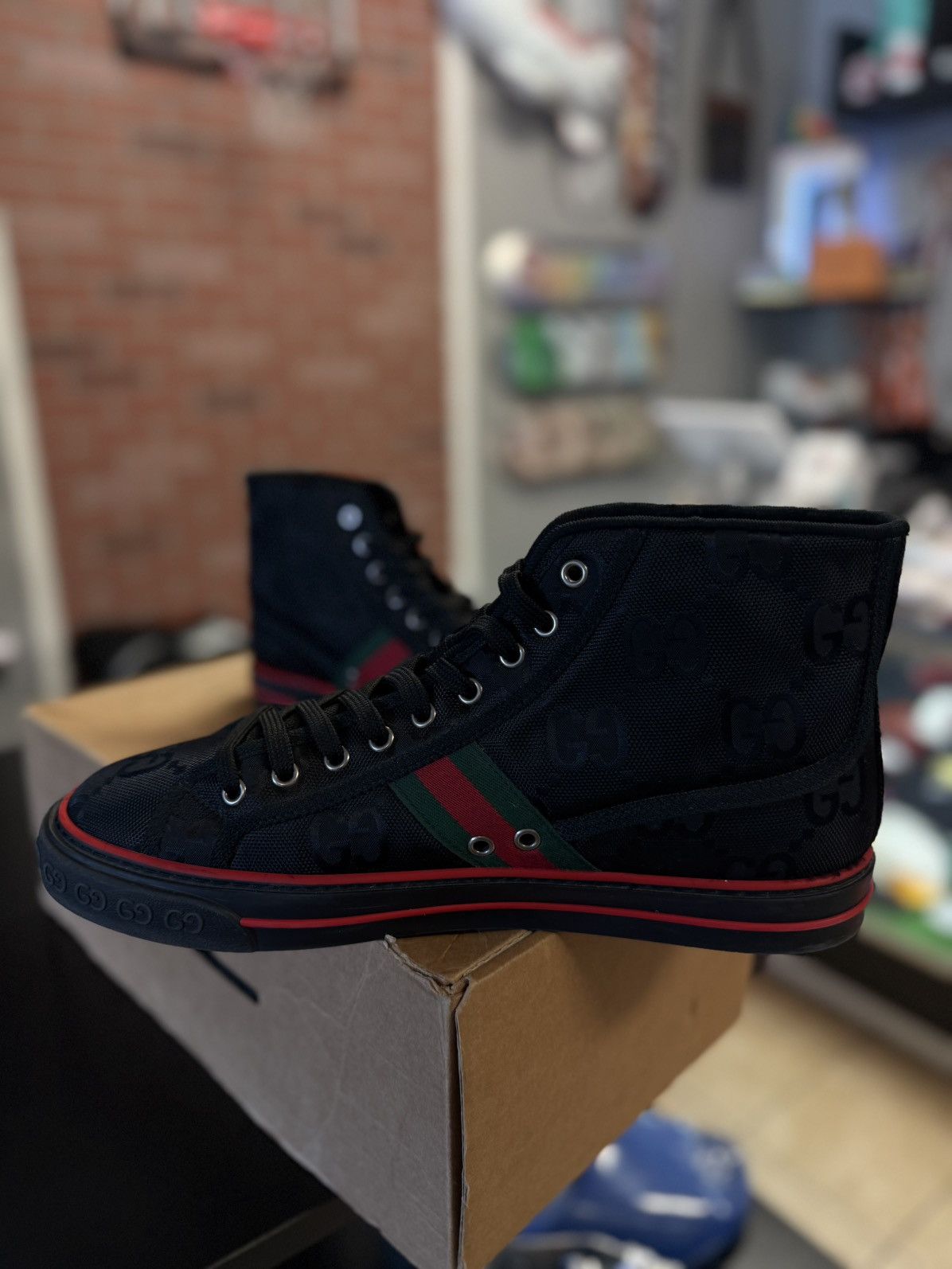 Gucci Gucci High Top Black Tennis Sneakers Size 10G/10.5US Size US 10.5 / EU 43-44 - 5 Thumbnail