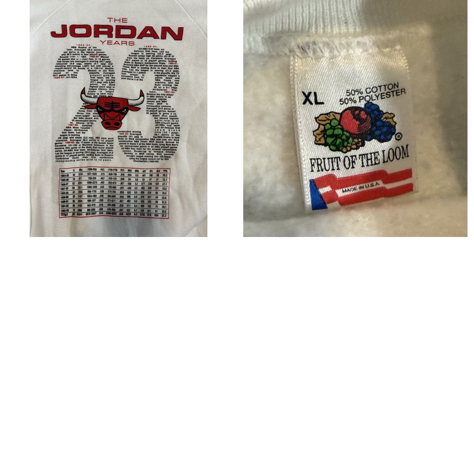 Fruit Of The Loom VINTAGE Michael Jordan Space Jam That’s All Folks Sweatshirt XL White Cotton Pullover Size US XL / EU 56 / 4 - 8 Thumbnail