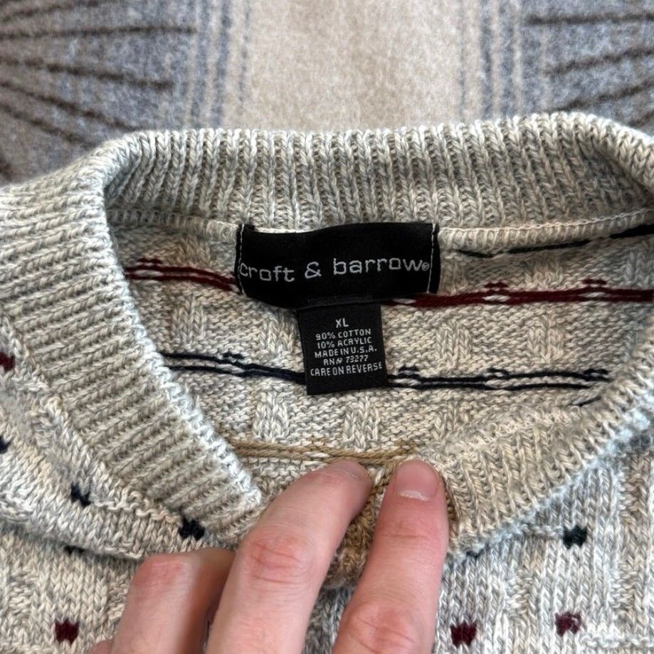 Croft & Barrow VINTAGE Croft & Barrow Pullover Knit Sweater Mens XL Gray 90s Casual Workwear Long Sleeve Knit Sweater Size US XL / EU 56 / 4 - 3 Thumbnail