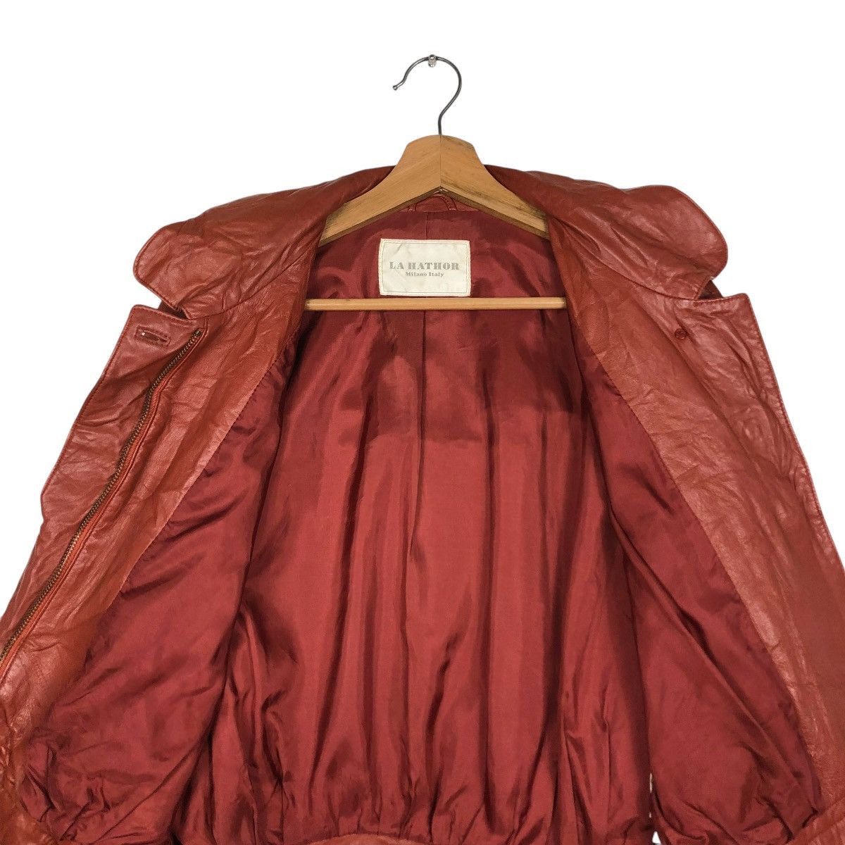 Japanese Brand 🔥VINTAGE BIKER LEATHER JACKET LA HATHOR ISSEY MIYAKE Size US M / EU 48-50 / 2 - 16 Thumbnail