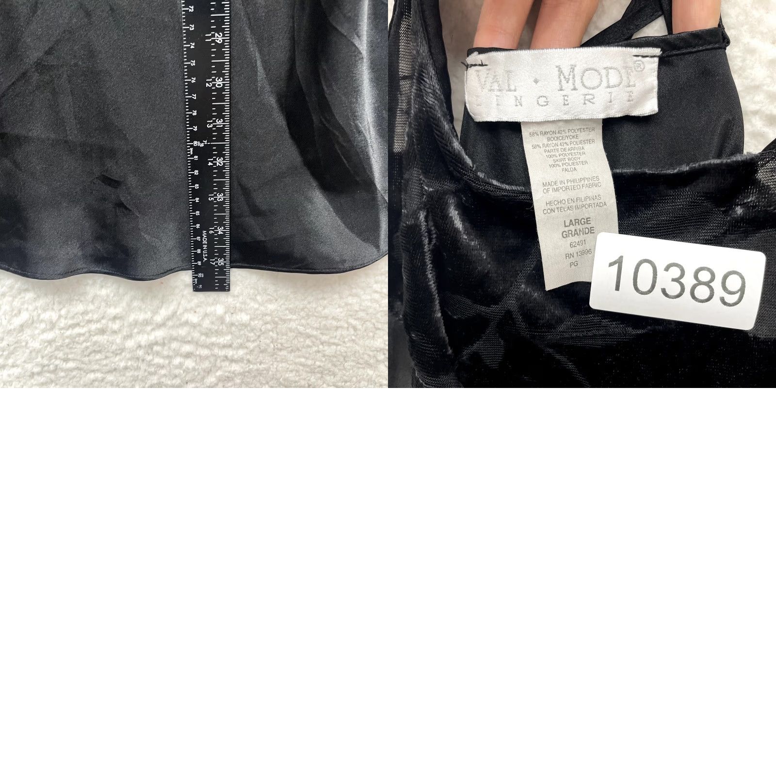 Vintage VINTAGE 90s Y2K Slip Dress Black Floral Satin Chemise Lingerie Large Size L / US 10 / IT 46 - 8 Thumbnail