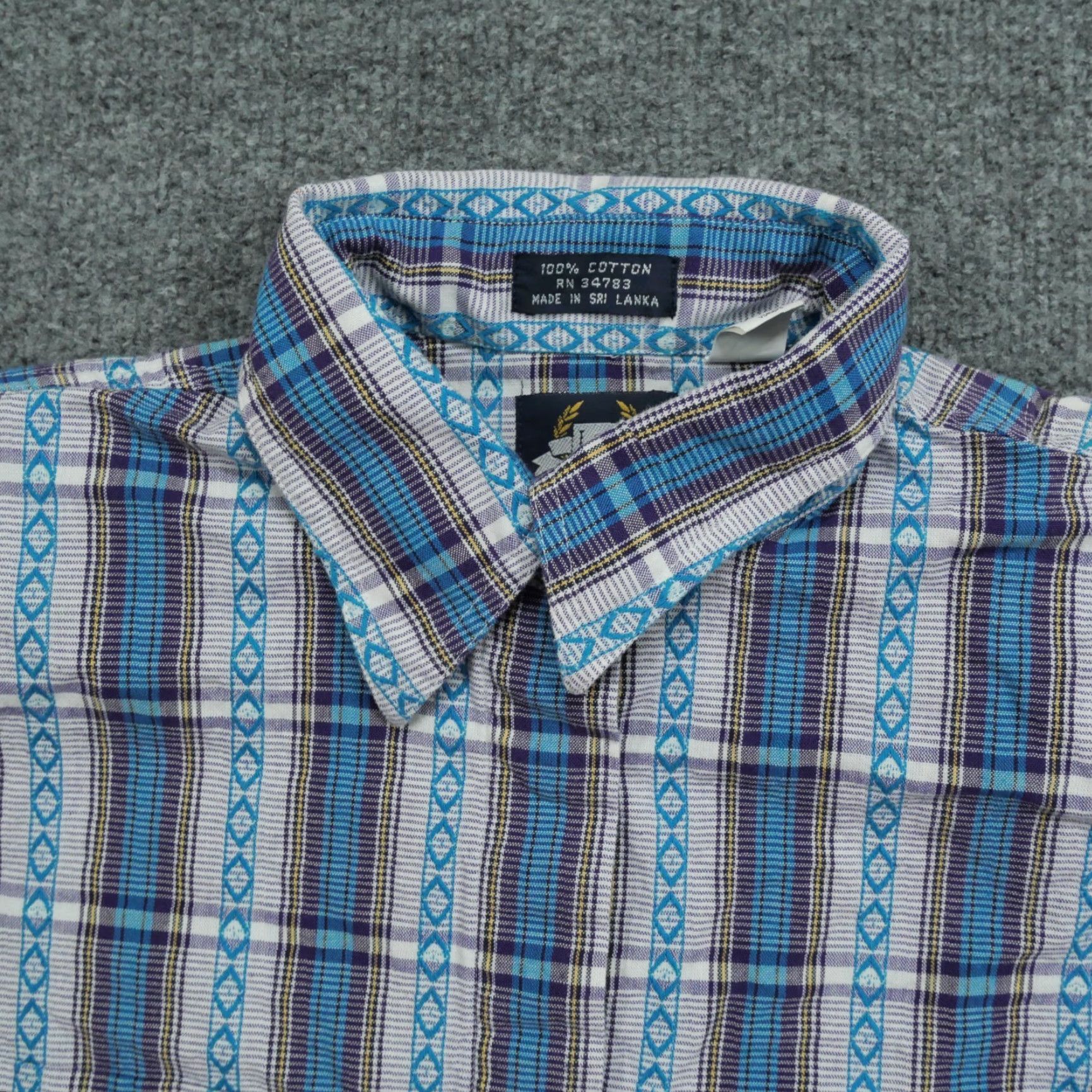 Lee VINTAGE Lee Shirt Womens Large Blue Purple Striped Aztec Button Up 80s Size L / US 10 / IT 46 - 3 Thumbnail