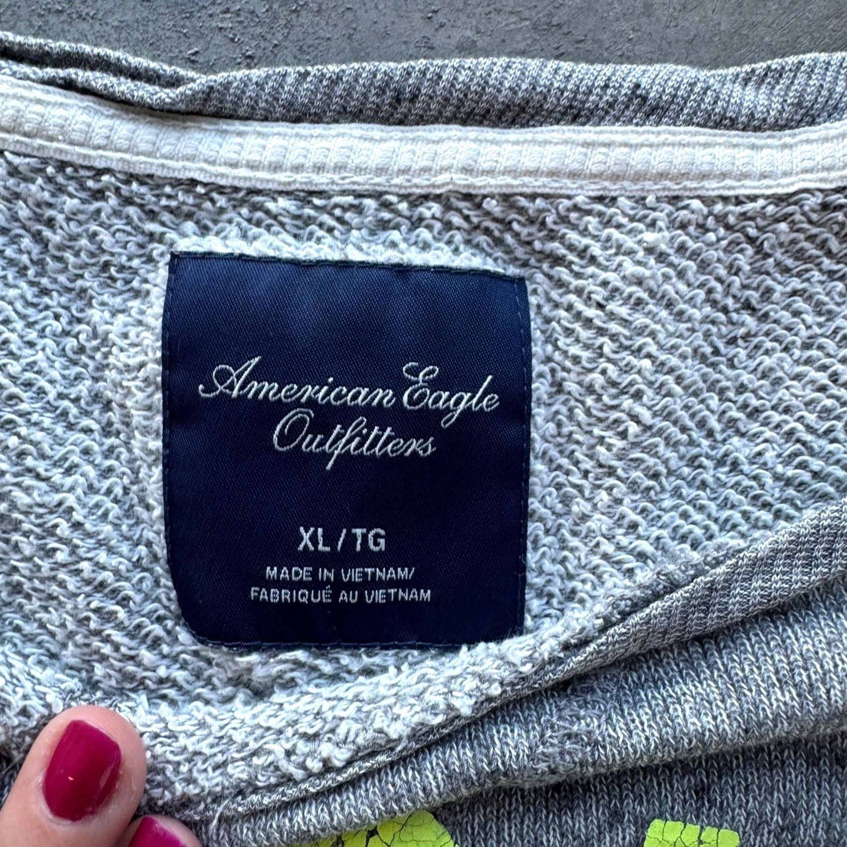 Vintage VINTAGE American Eagle Comfort Neon Spellout Longsleeve Slouch Crewneck XL Women's Gray Size XL / US 12-14 / IT 48-50 - 3 Thumbnail