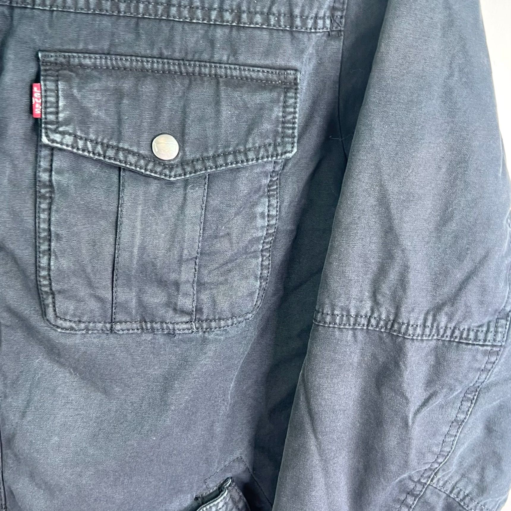 Levi's VINTAGE Levi's Trucker Jacket Denim Sherpa Lined Black Size XL Mens 56in Chest 90s USA Made & Crafted Jacket Size US XL / EU 56 / 4 - 3 Thumbnail