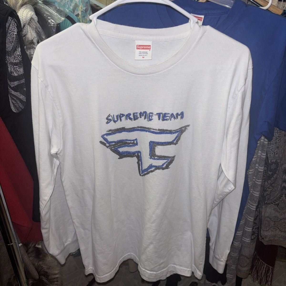 Supreme SUPREME X FAZE CLAN TEAM LOGO WHITE LONG SLEEVE SHIRT Size US M / EU 48-50 / 2 - 1 Thumbnail