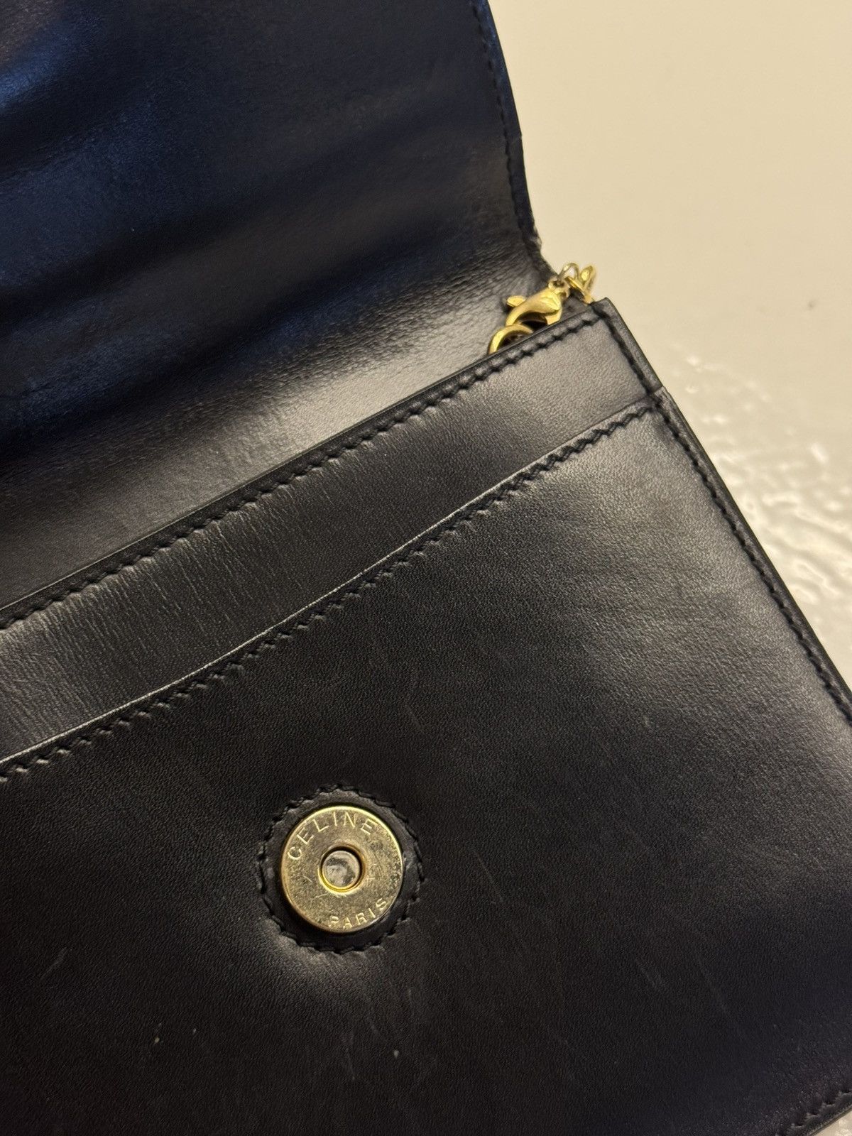 Celine × Vintage Vintage Celine black leather chain cross body bag Size ONE SIZE - 7 Thumbnail