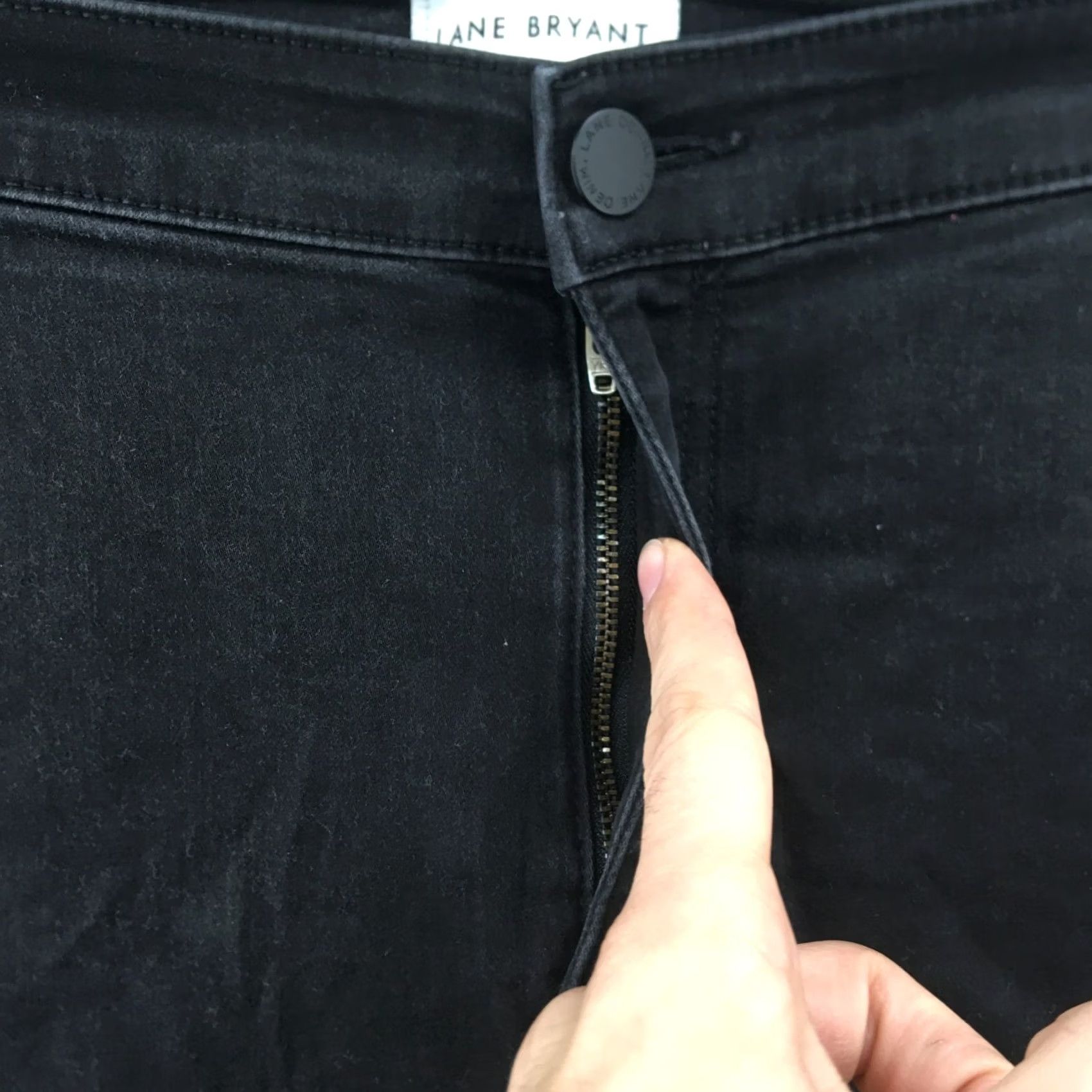 Vintage Lane Bryant Skinny Jeans Womens 26 Black Denim High Rise Zip Fly Jeans Womens 26 Black Size 26" / US 2 / IT 38 - 3 Thumbnail