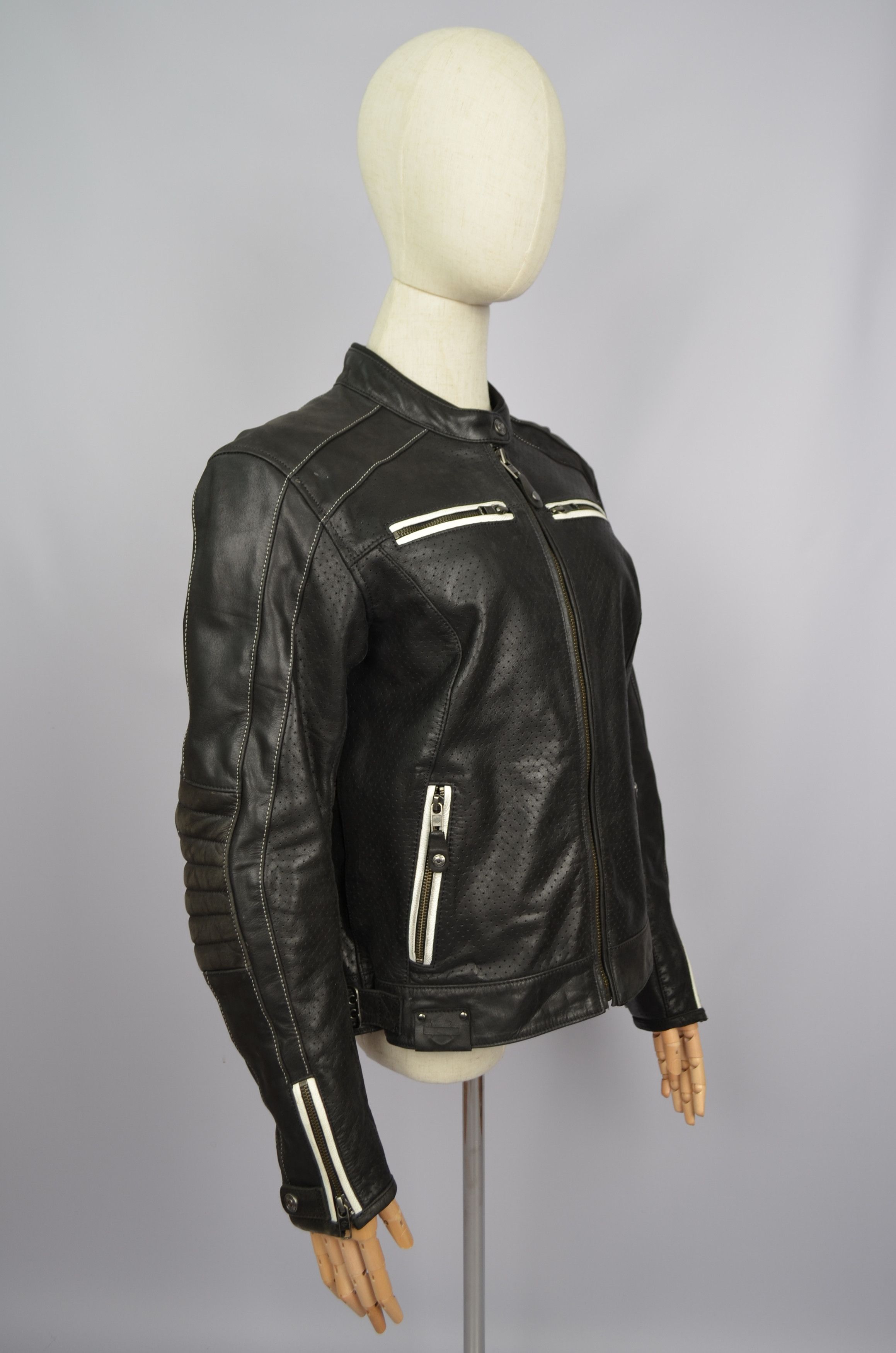 Harley Davidson Harley Davidson Zadar Womens Perforated Leather Biker Jacket Size L / US 10 / IT 46 - 13 Thumbnail