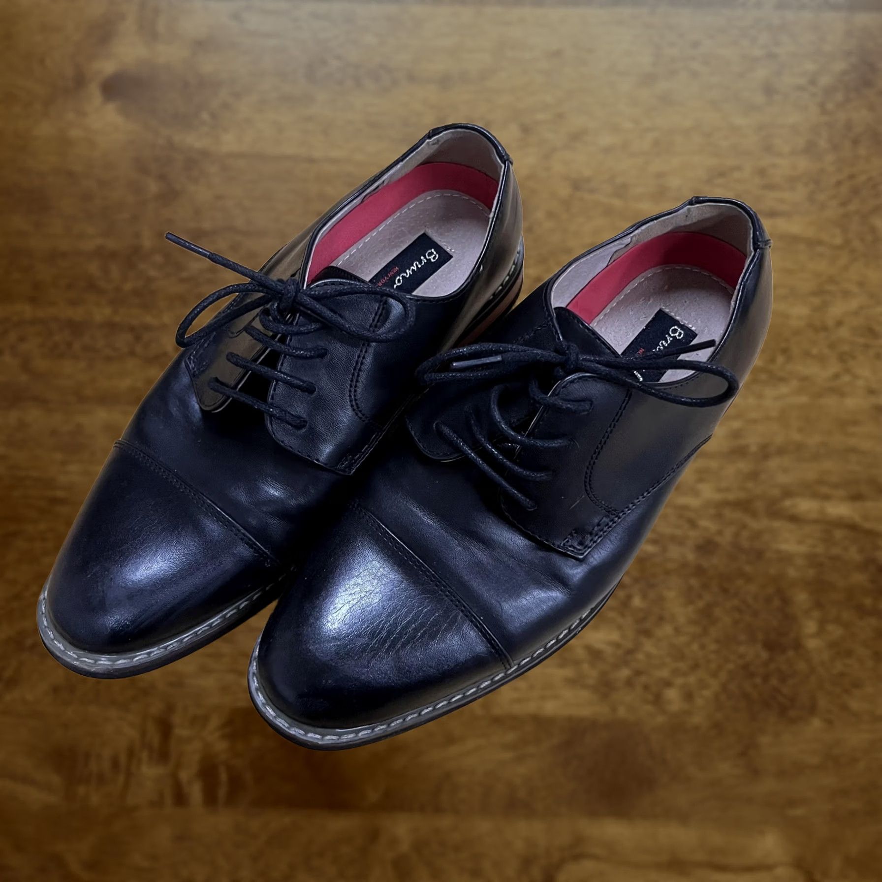 Marcs Bruno Marc Prince-6 Shoes Mens Size 6.5W Black Cap Toe Derby Dress Wide Oxford Size ONE SIZE - 1 Thumbnail