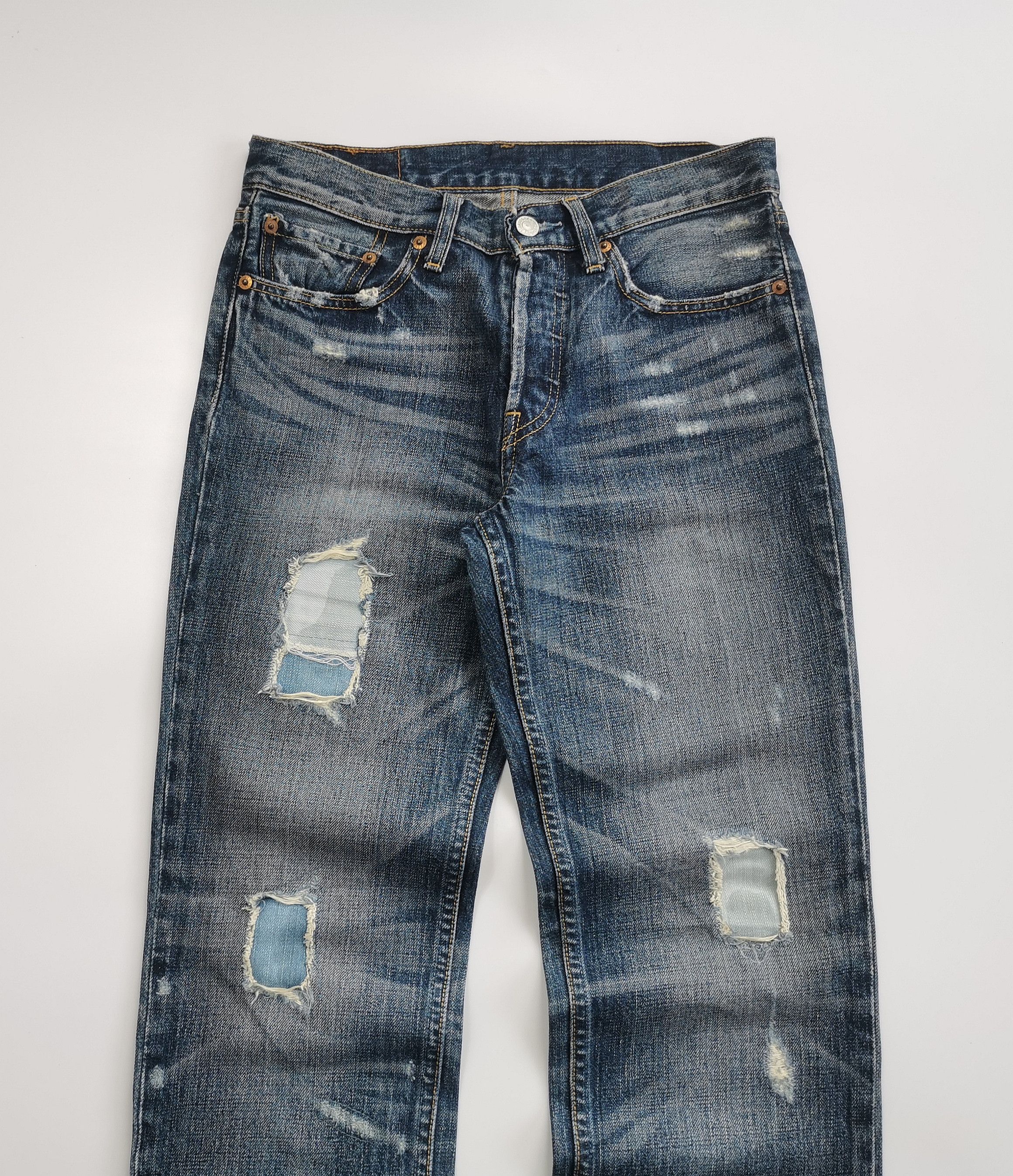 Levi's RARE SAMPLE Levis501 Distressed Boro Patchwork Jeans Vintage Size US 28 / EU 44 - 6 Thumbnail