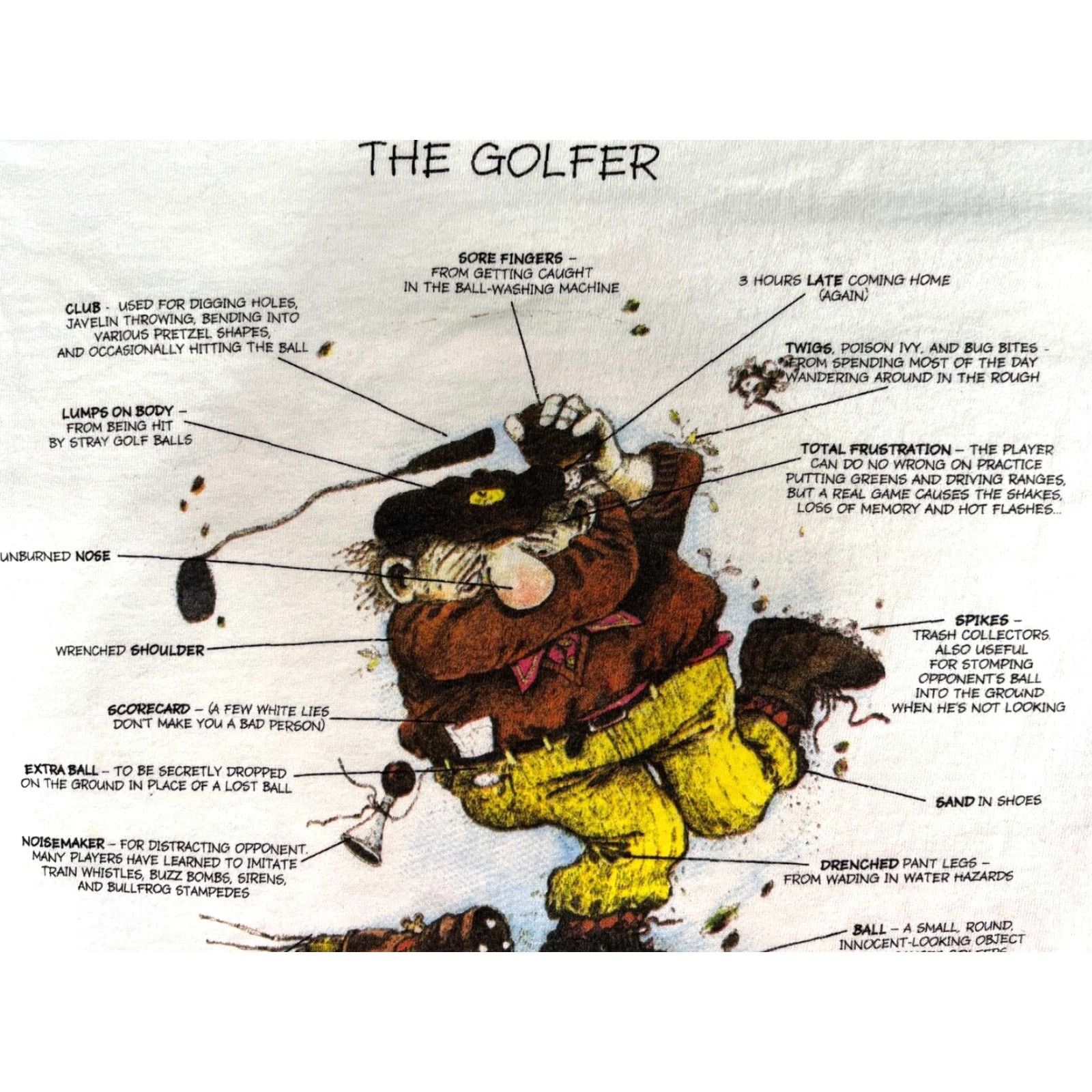 Vintage VINTAGE Men's The Golfer T-Shirt Gary Patterson 90s Screen Stars Best White XL Golf 90s Mens Size US XL / EU 56 / 4 - 5 Thumbnail