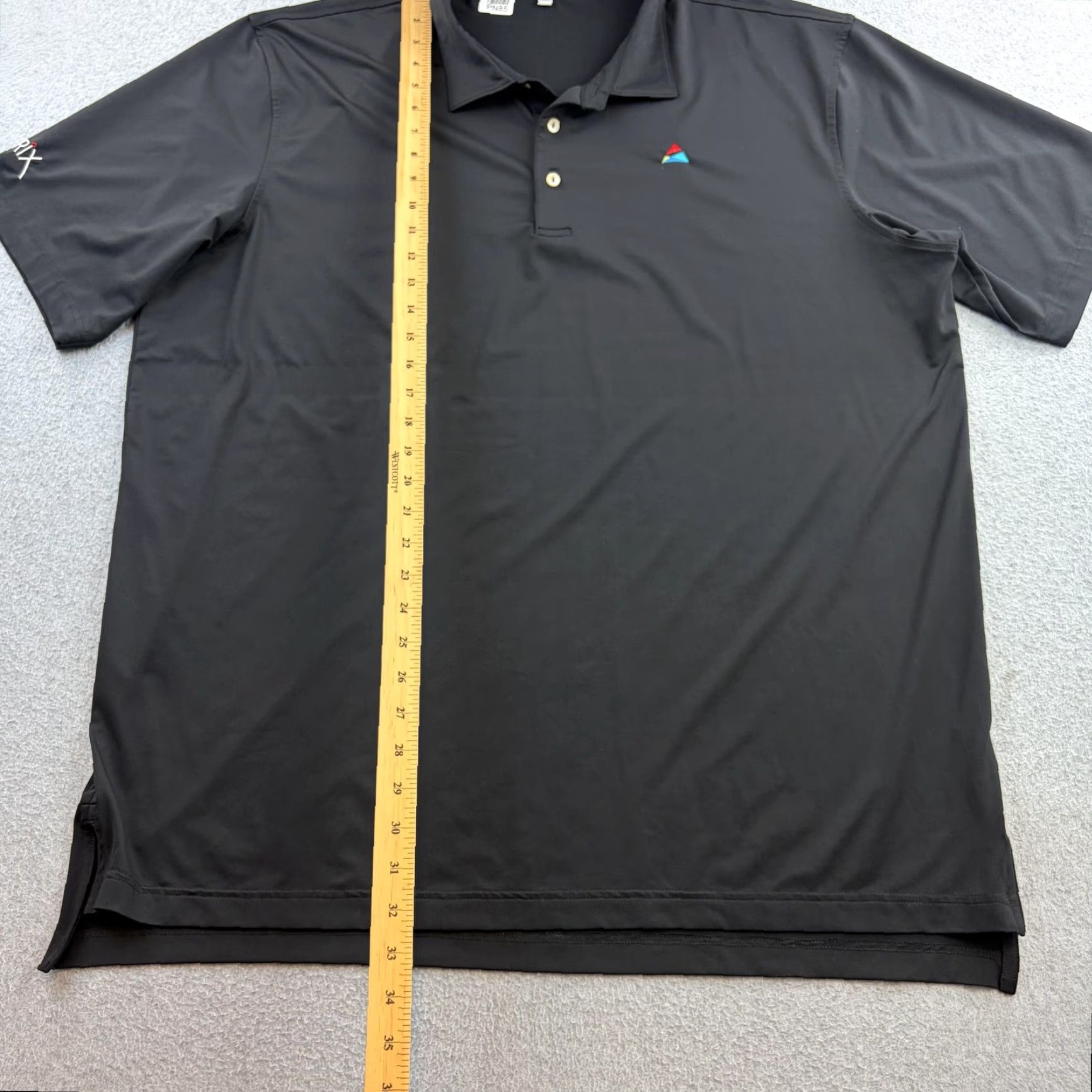 Peter Millar Peter Millar Summer Comfort Polo Shirt Mens 2XL Black Solid Matrix Logo Golf Shirt Size US XXL / EU 58 / 5 - 3 Thumbnail
