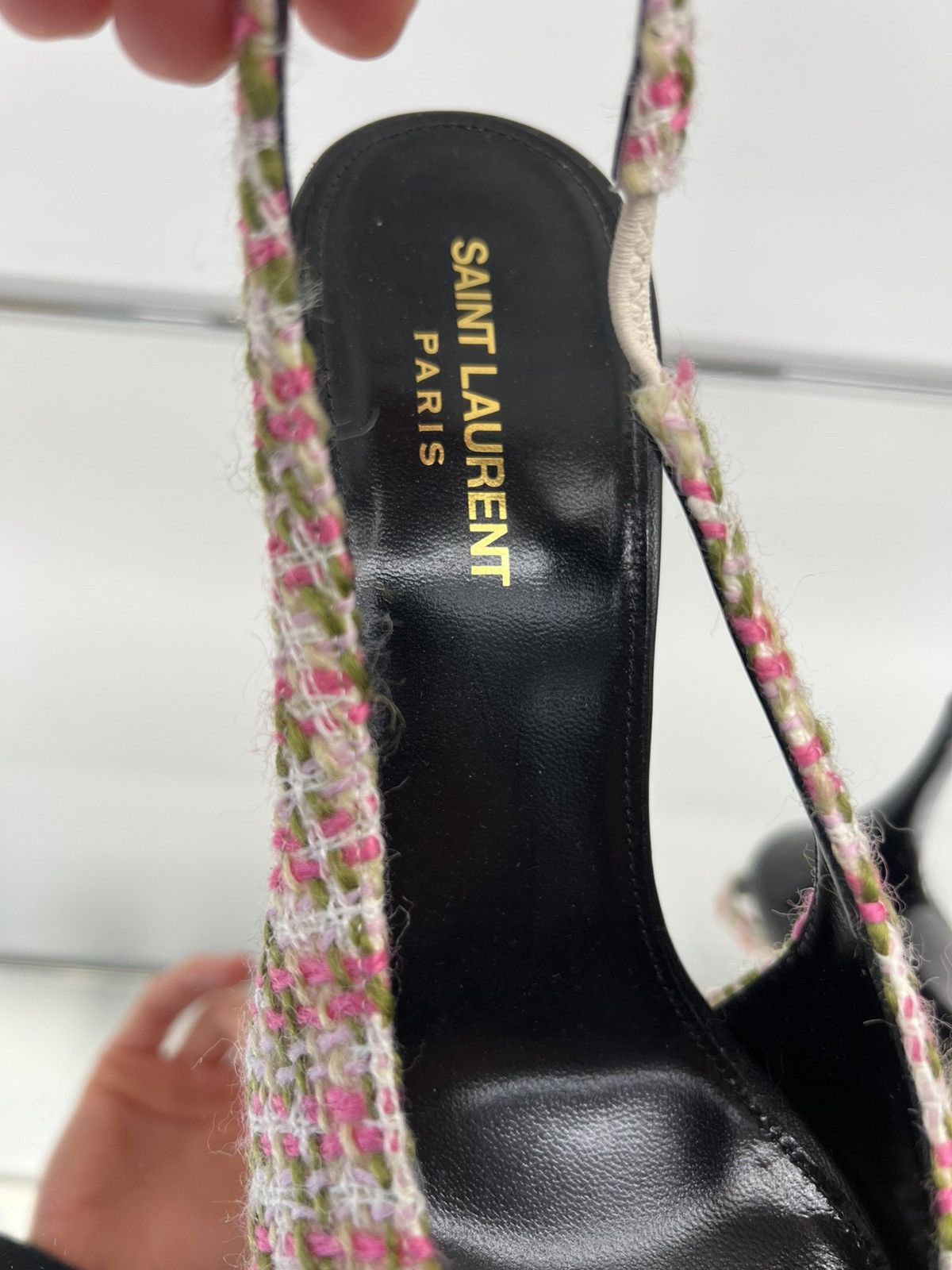 Saint Laurent Paris 🔥$1.1K VALUE🔥Saint Laurent Vesper Tweed Pump Shoes Size US 8 / IT 38 - 6 Thumbnail