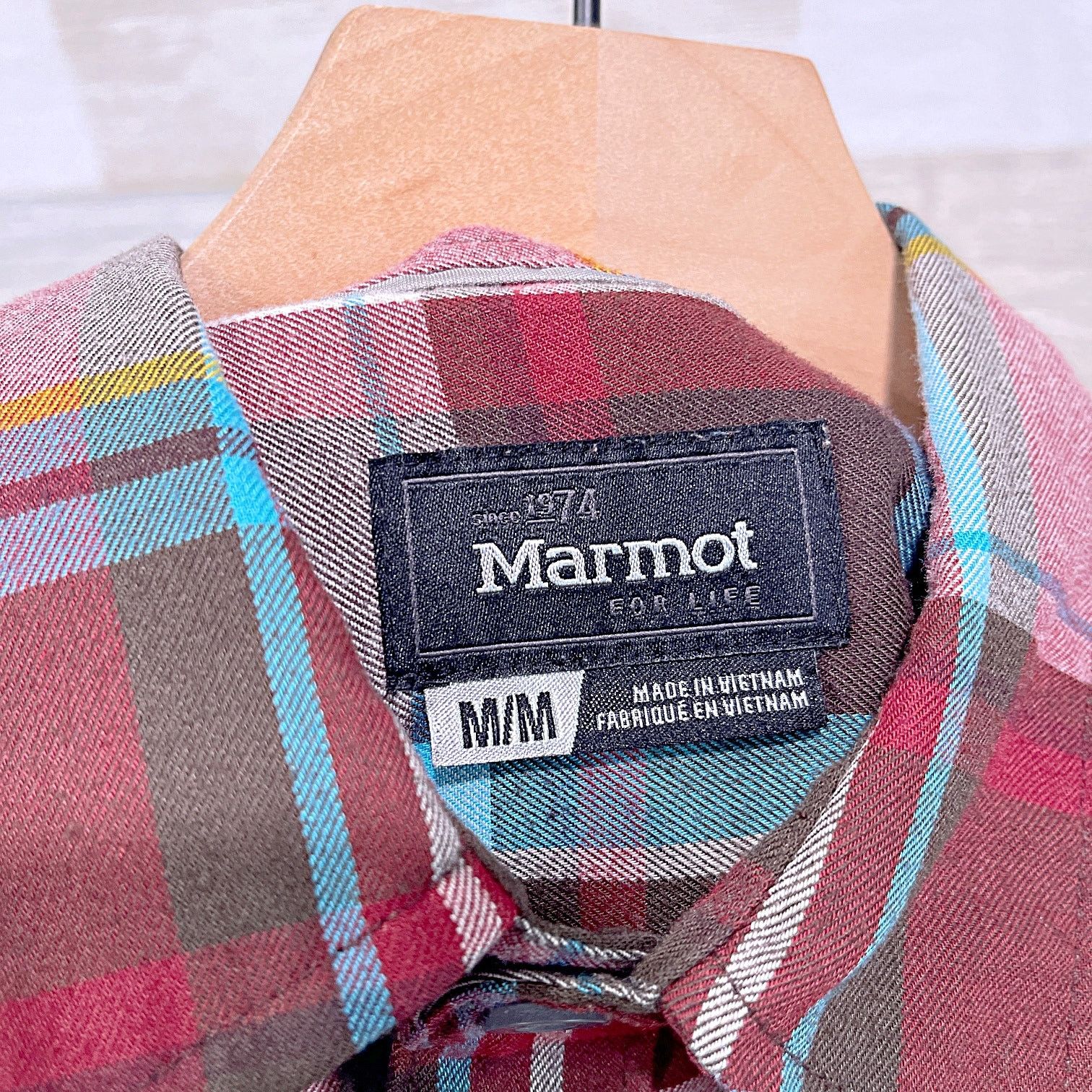 Marmot Marmot Flannel Button Down Shirt Burgundy Plaid Mens Medium Size US M / EU 48-50 / 2 - 5 Thumbnail