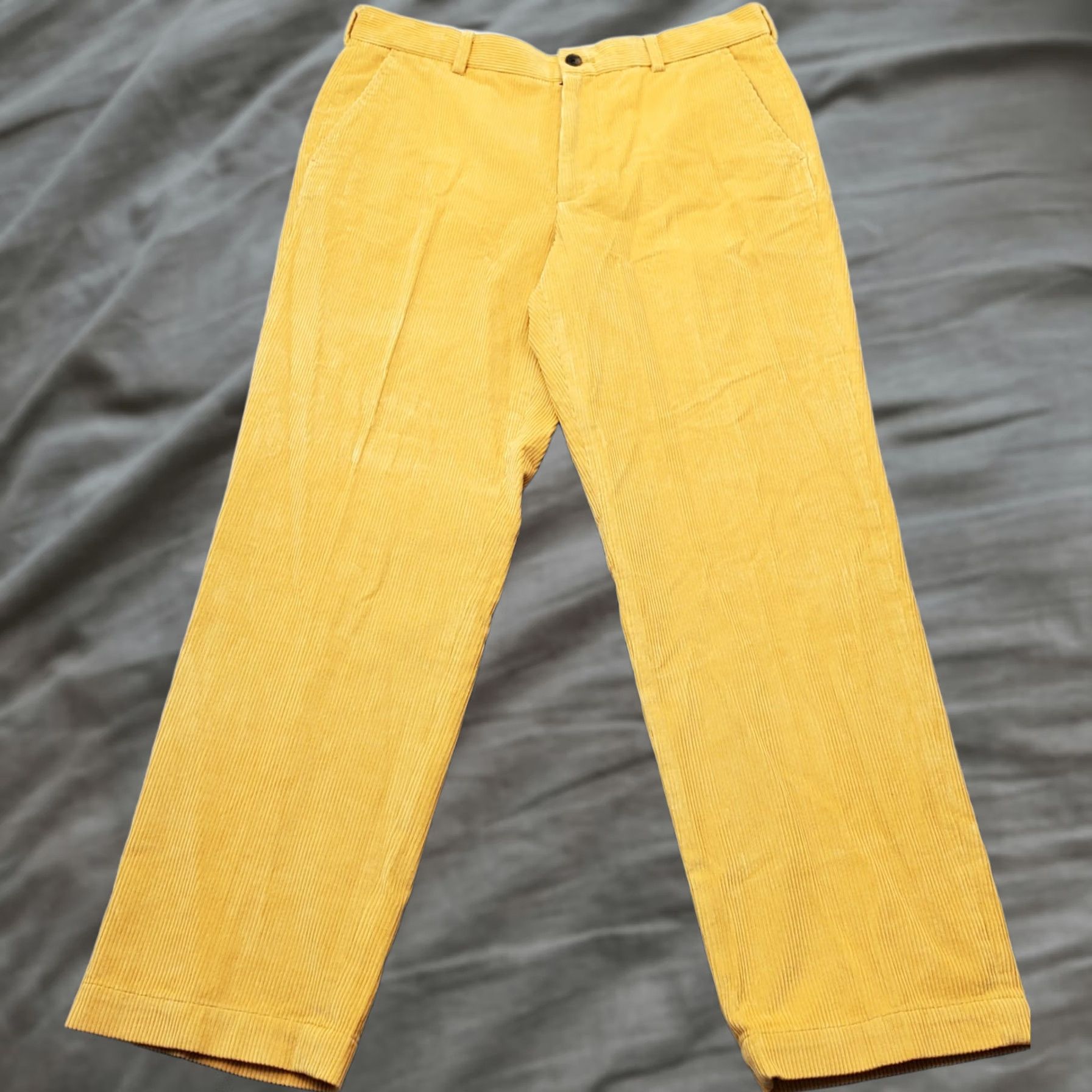 Brooks Brothers Brooks Brothers Mens Corduroy Pants 35x30 Orange Stretch Flat Front Straight Leg Size 35 Mens Chino Pant Size US 35 - 1 Thumbnail