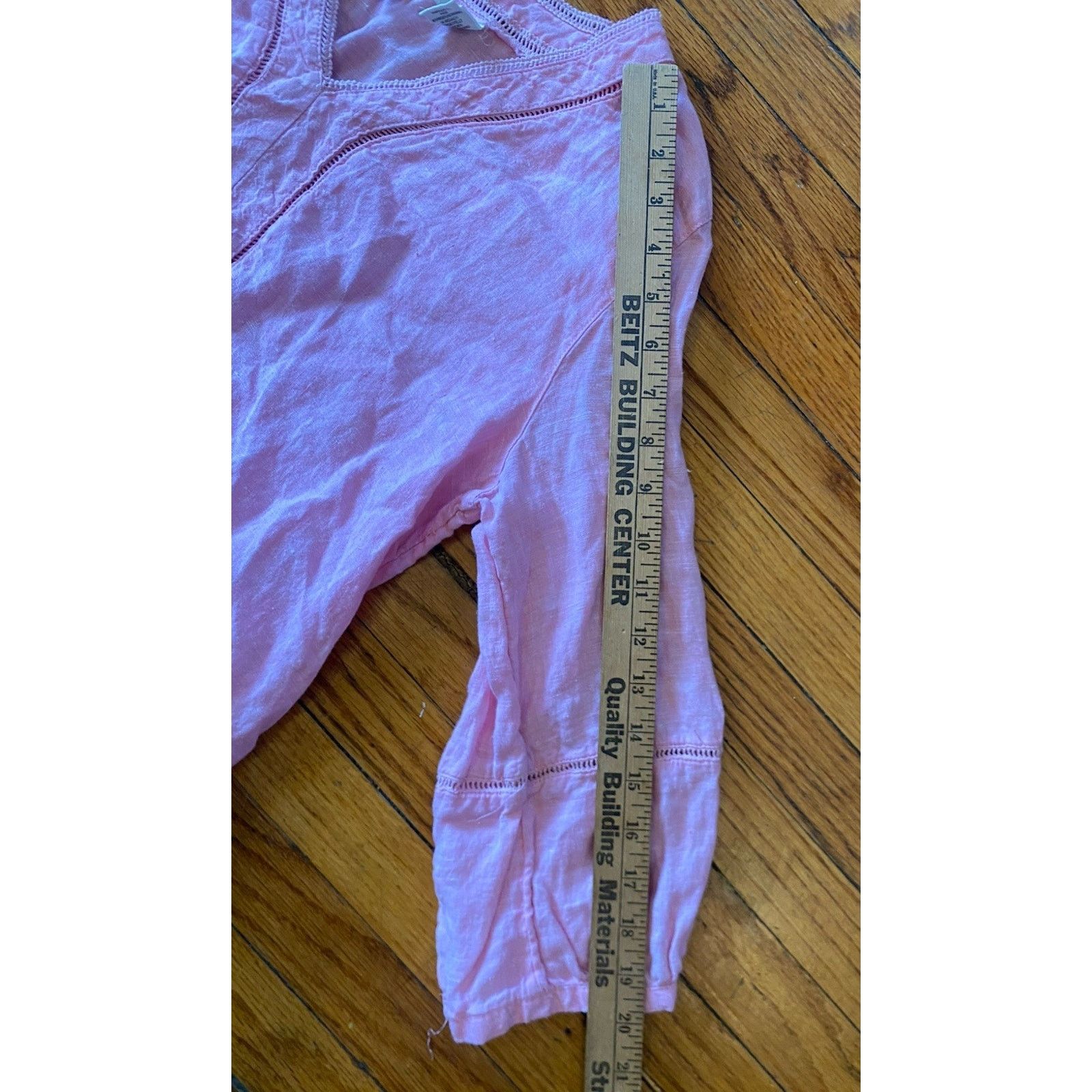 Joie Joie Top Women's Medium Shirt Pink 100% Linen Blouse V Neck Size M / US 6-8 / IT 42-44 - 7 Thumbnail