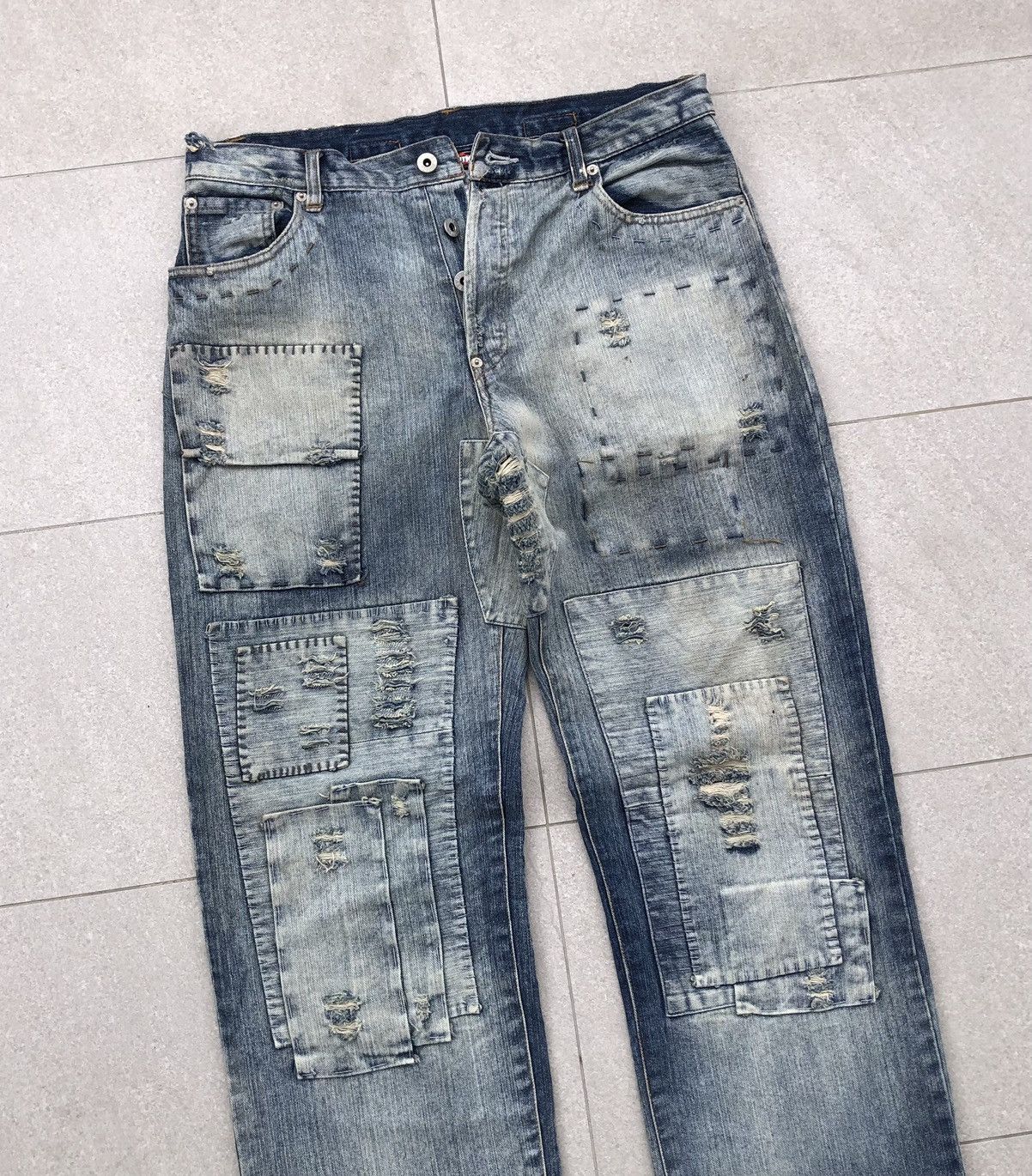 Japanese Brand CIRCUM Embroidery Patchwork Pant Kapital Archive Inspired Size US 33 - 3 Thumbnail