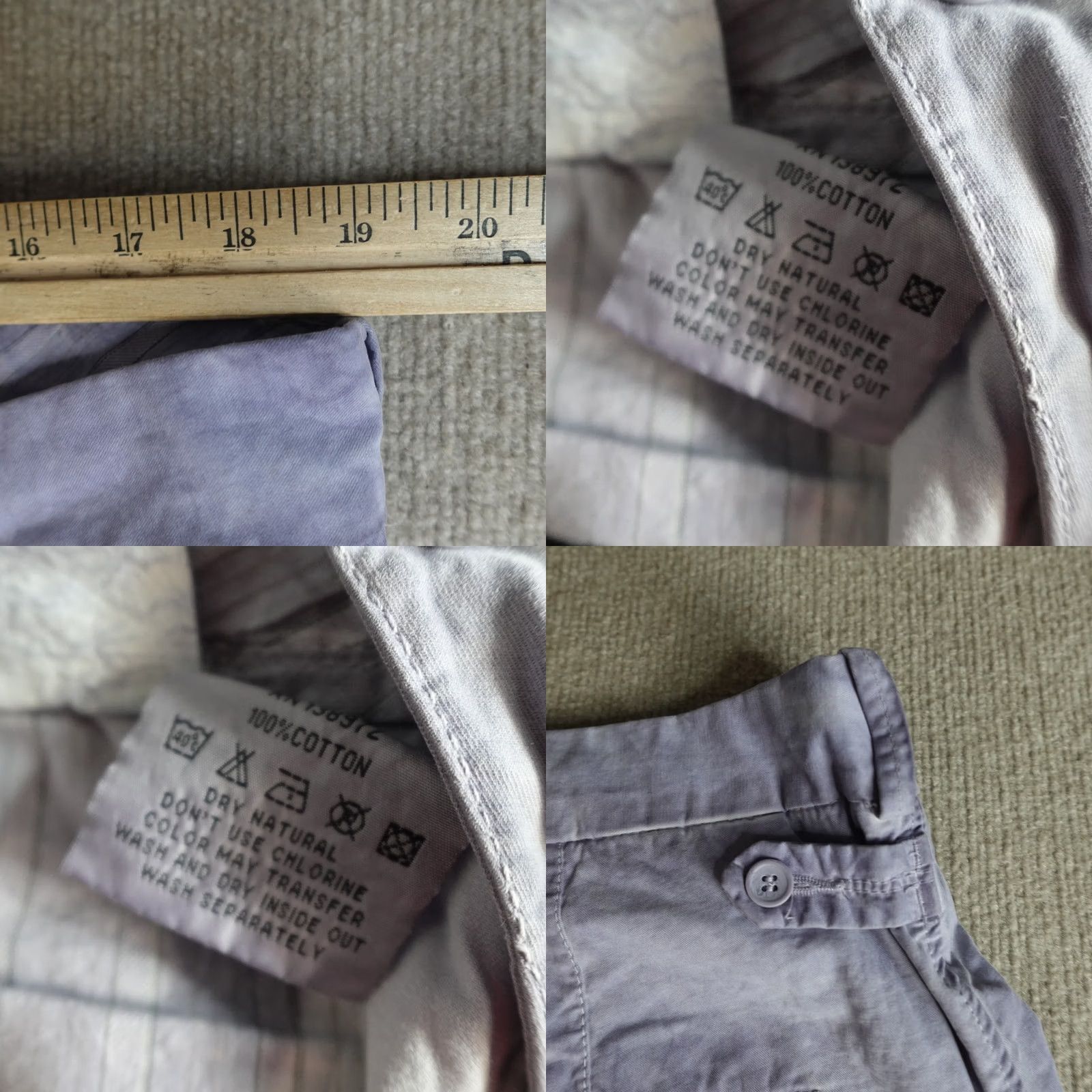 Vintage JET LAG Men's Shorts 38 Purple Solid Cotton Chino with Pockets, Mid Rise, Front Button, Inseam 11, Summer/Casual, Travel, Regular Fit Size US 38 / EU 54 - 9 Thumbnail