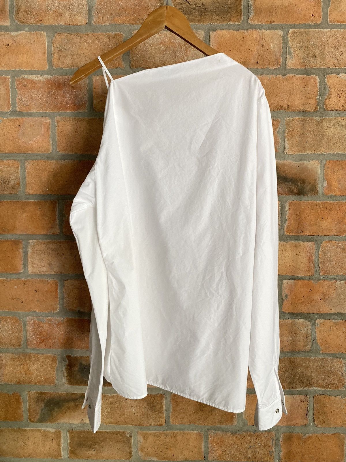 Coperni Coperni Asymmetric White Button-Up Blouse Size XS / US 0-2 / IT 36-38 - 8 Thumbnail