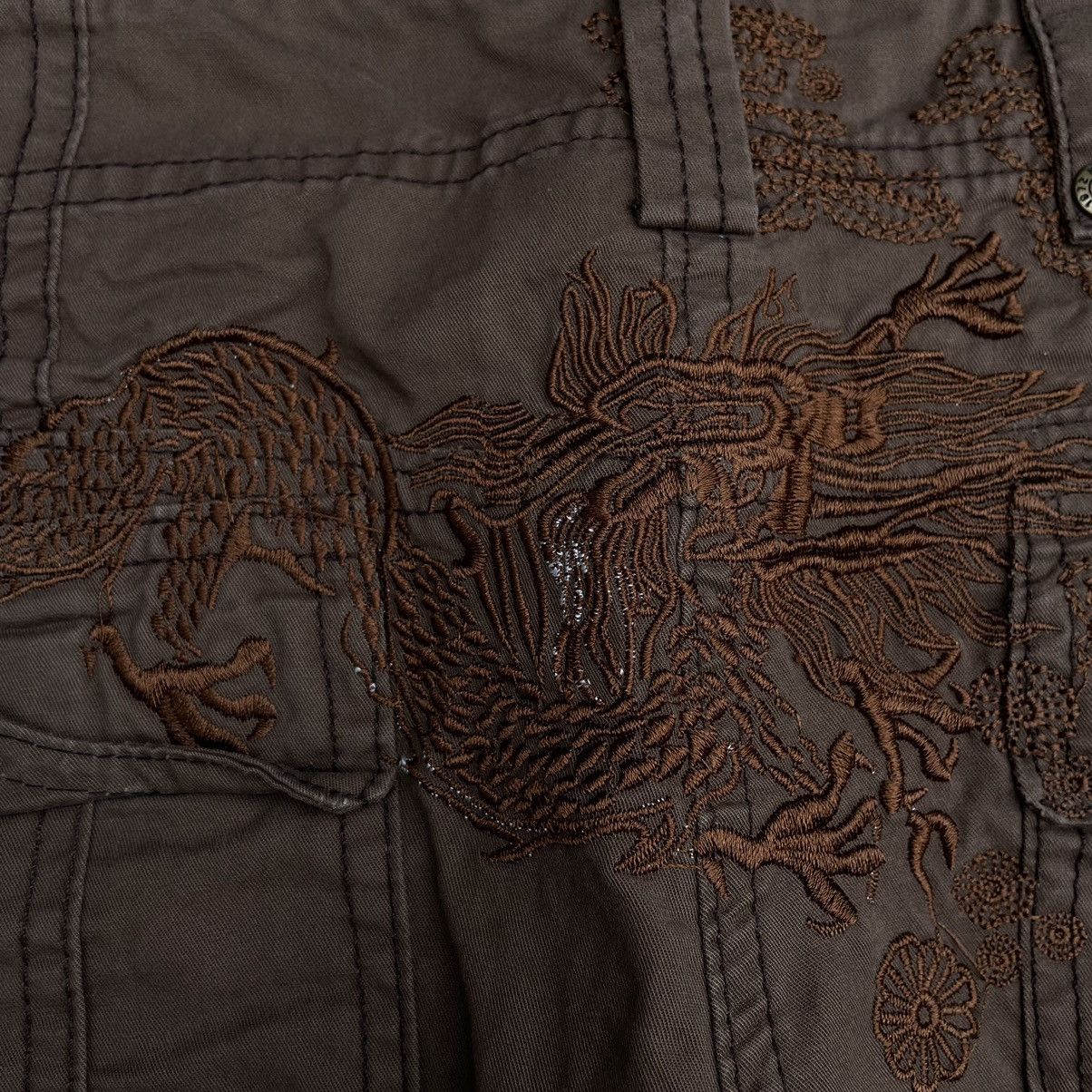 Japanese Brand Vintage Cropped Pants Dragon Japanese Brand Avantgarde M-L Size 26" / US 2 / IT 38 - 6 Thumbnail