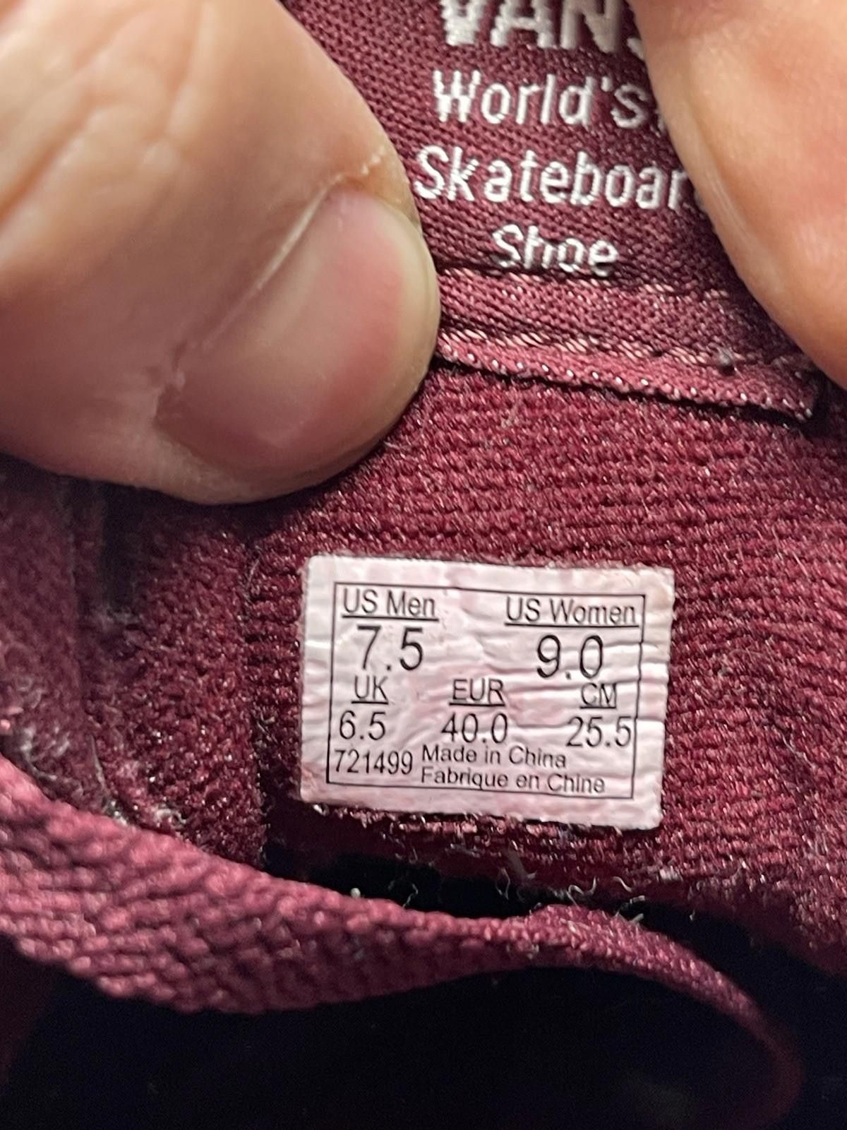 Vans Vans Sk8 Hi Shoes Mens Size 7.5 Burgundy Maroon Red Sneakers Size US 7.5 / EU 40-41 - 10 Thumbnail