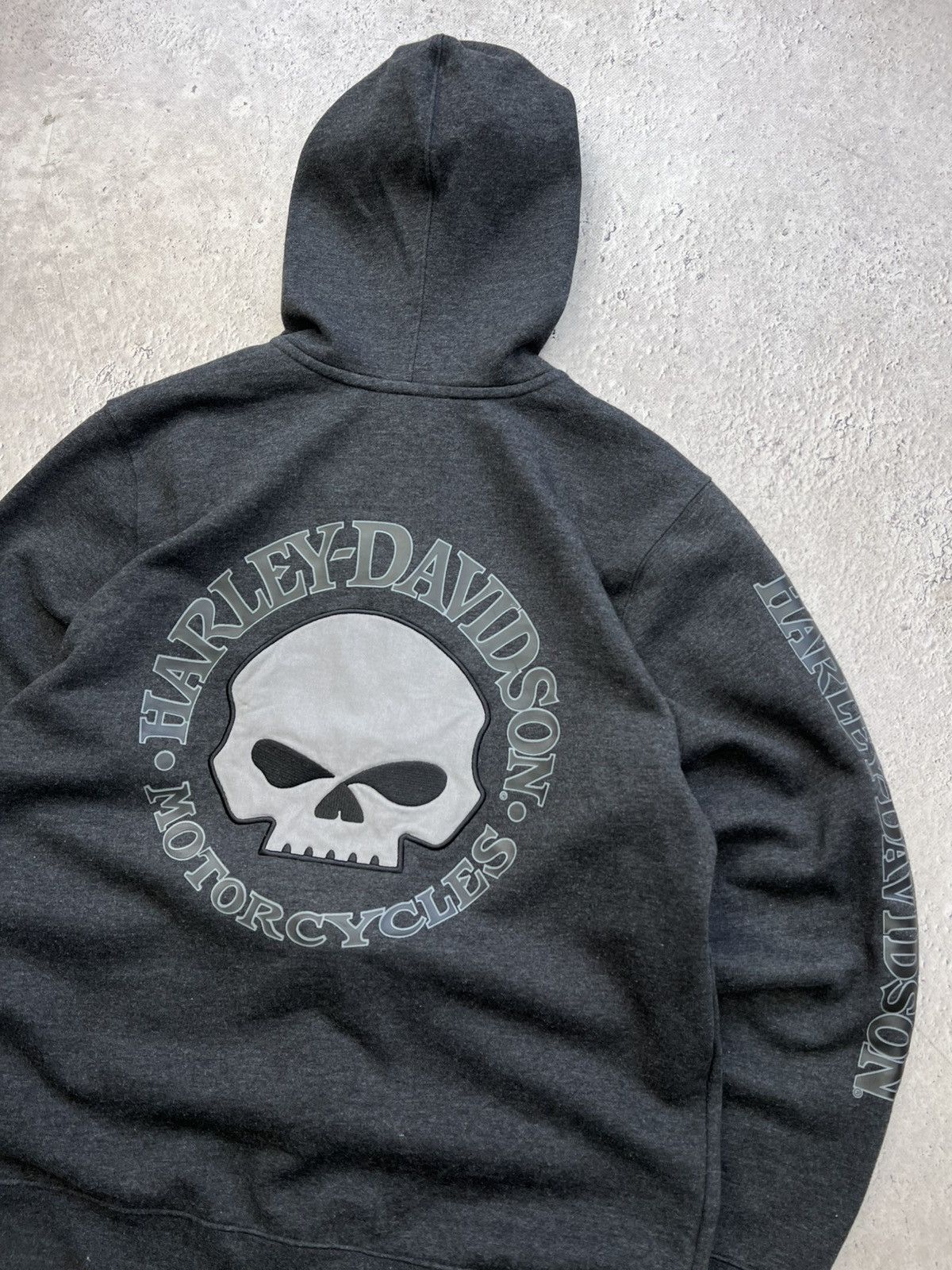 Harley Davidson × Vintage HARLEY DAVIDSON Crowned Skull hoodie longsleeve Grunde skull Size US XL / EU 56 / 4 - 3 Thumbnail