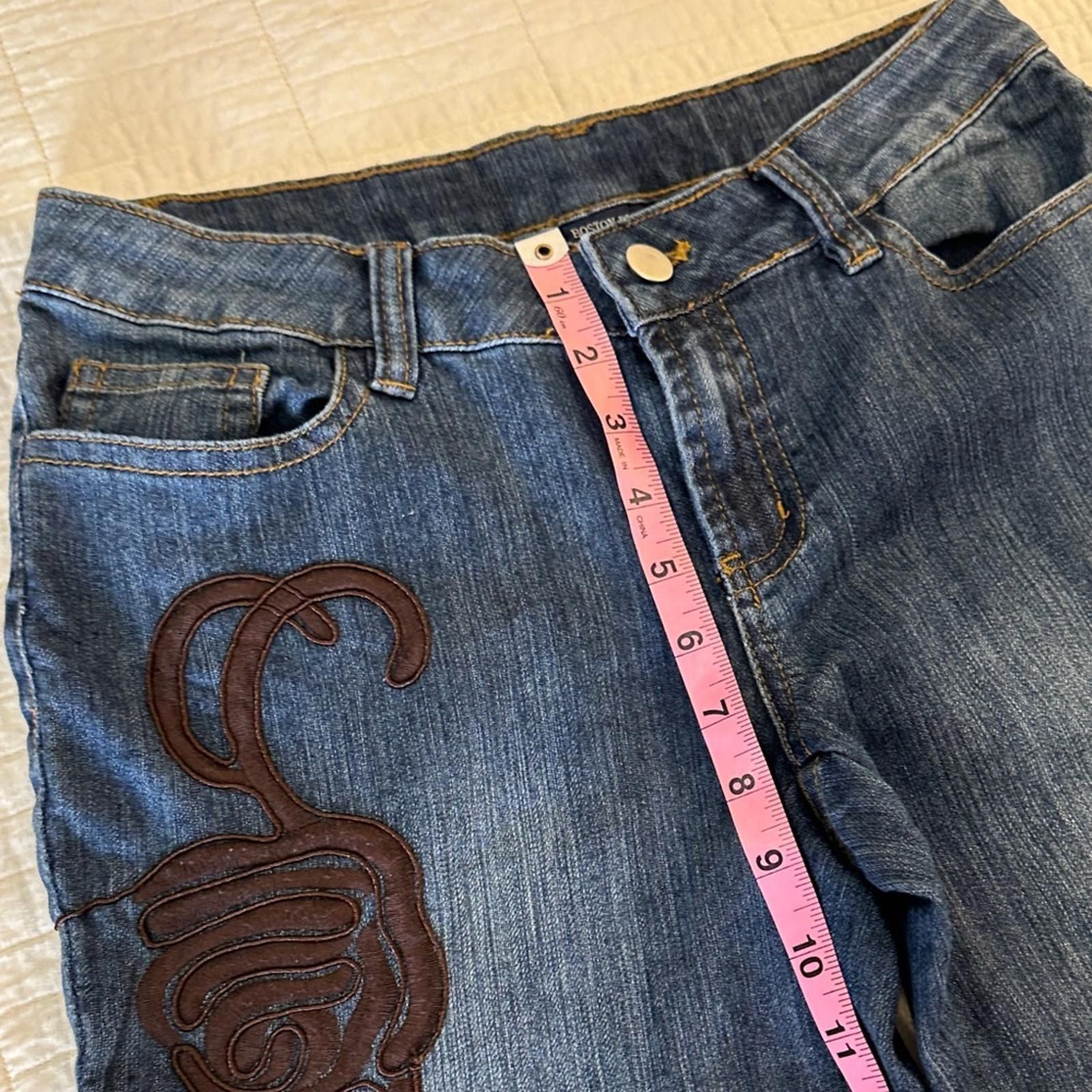 Other Boston Proper 4 Flare Denim Embellished Leg EUC Vintage Y2K Size 27" / US 4 / IT 40 - 8 Thumbnail