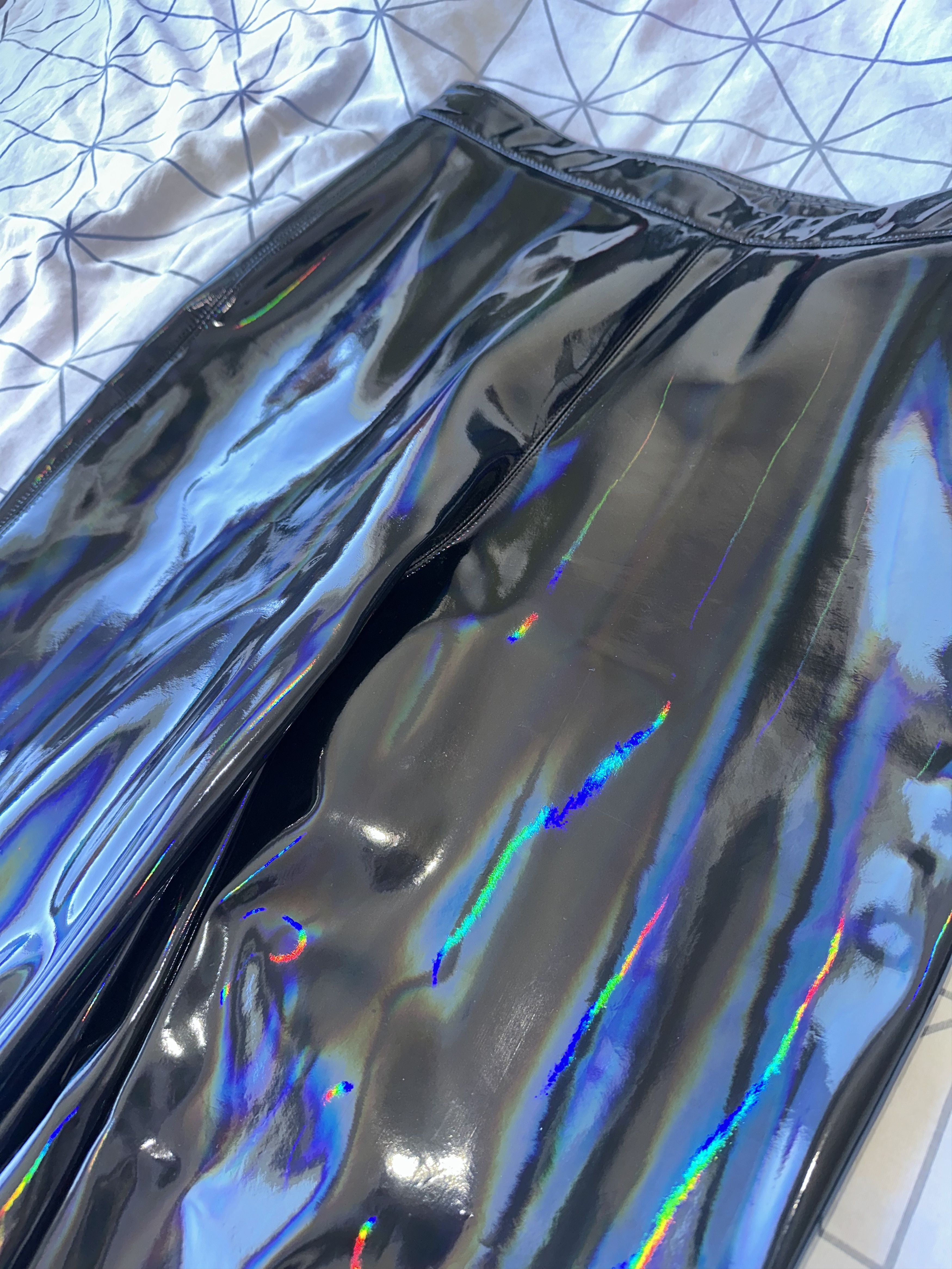 Balmain Balmain Patent High Waist Black Vinyl Trousers Holographic Size 25" / US 0 / IT 36 - 3 Thumbnail