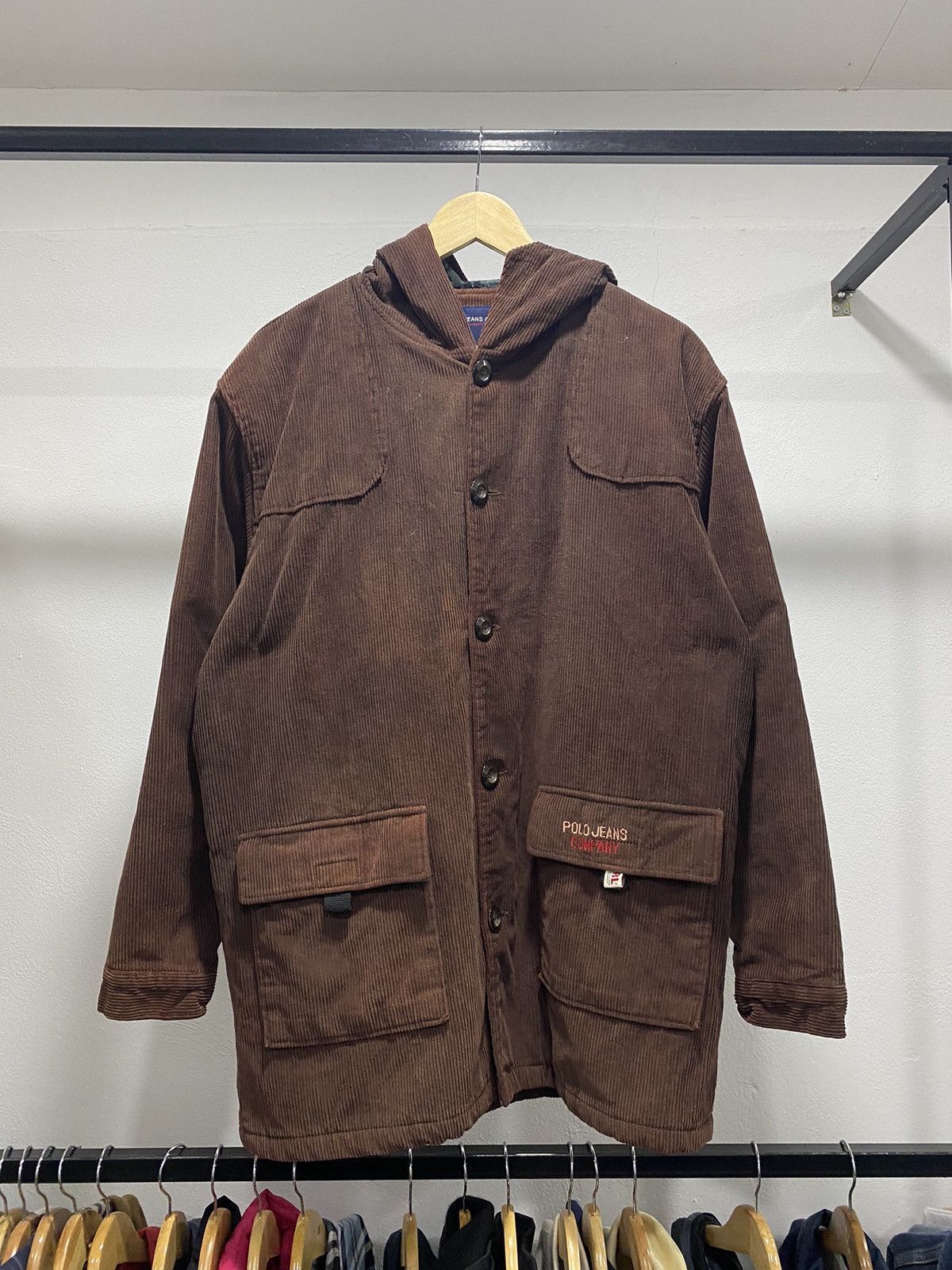 Polo Ralph Lauren POLO JEANS RL Corduroy Parka Winter Jacket 90s Size US L / EU 52-54 / 3 - 1 Thumbnail