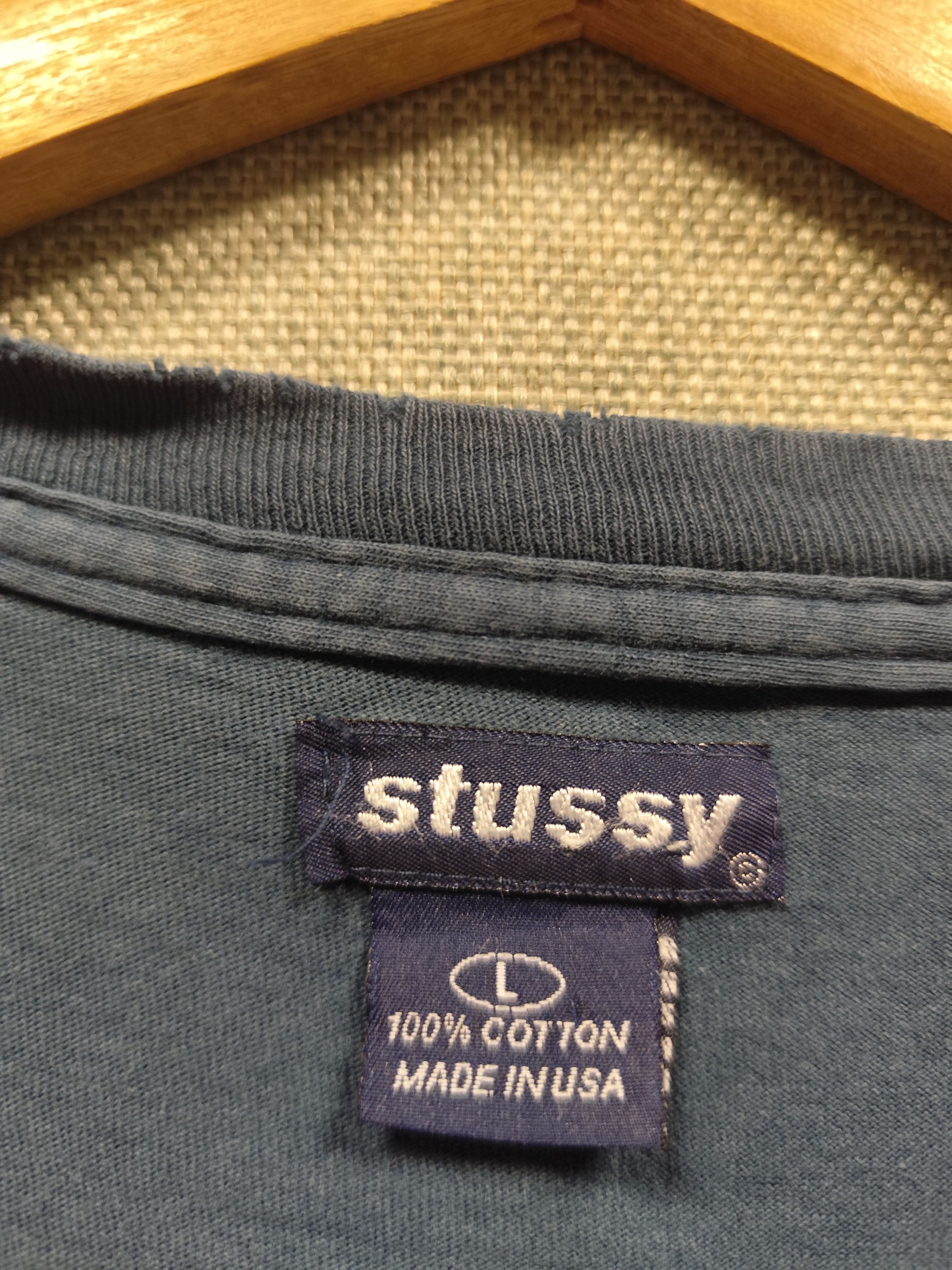 Stussy × Vintage Vintage 90s t shirt stussy small logo made in usa Size US L / EU 52-54 / 3 - 5 Thumbnail