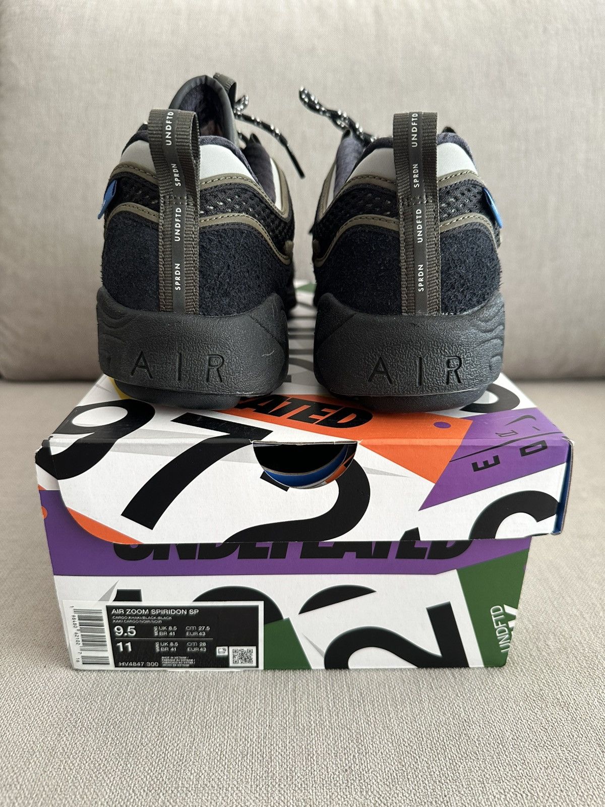 Nike × Undefeated Nike Air Zoom Spiridon Undefeated Cargo Khaki Size US 9.5 / EU 42-43 - 10 Thumbnail