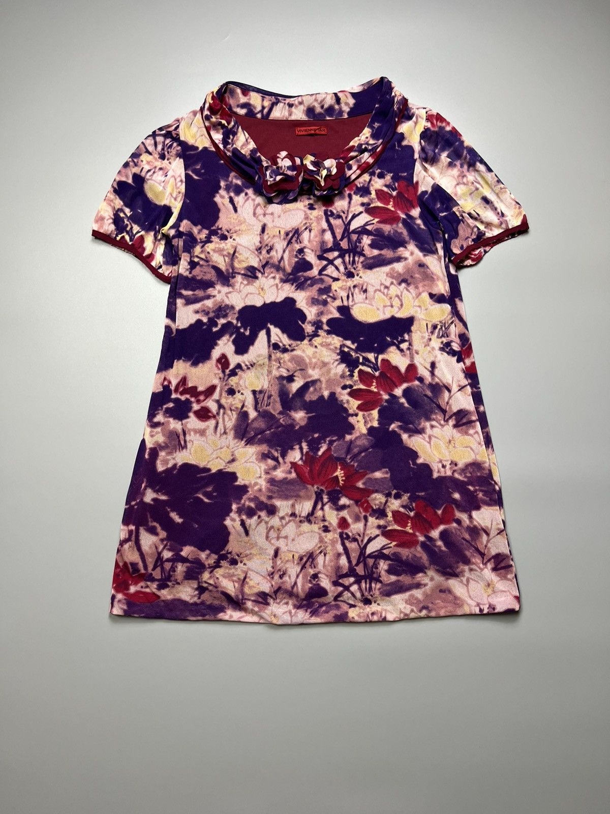 Vintage × Vivienne Tam Vivienne Tam - Fall 2007 Blossom Flower Mesh - Midi Dress Size ONE SIZE - 1 Thumbnail