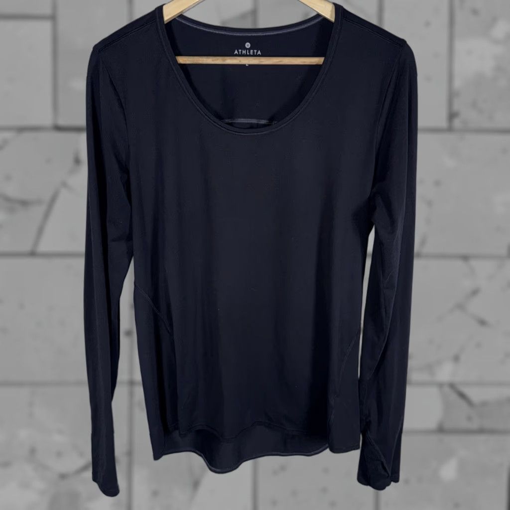 Athleta Athleta Shirt Womens Longsleeve Black L Regular Activewear Size L / US 10 / IT 46 - 1 Thumbnail