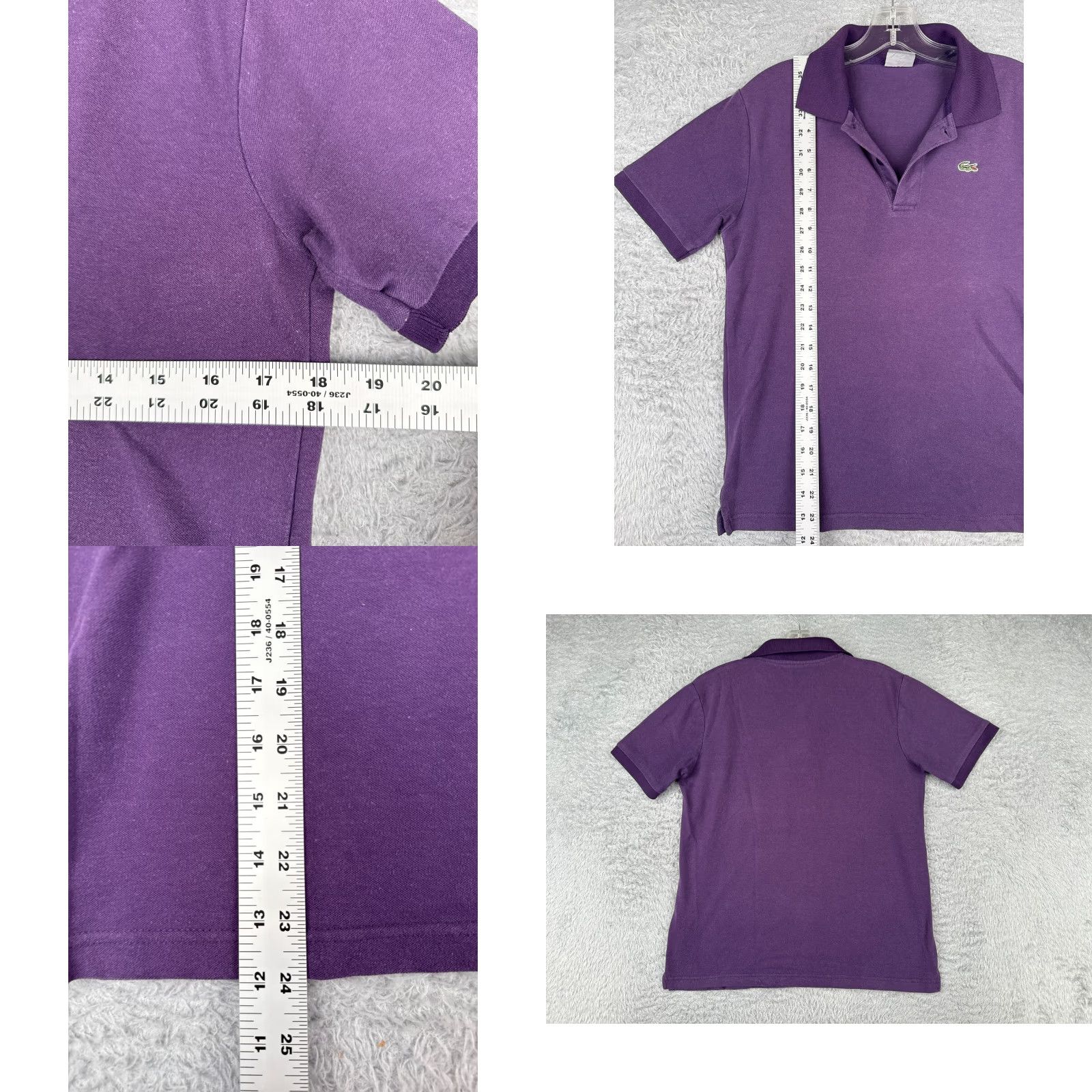 Lacoste VINTAGE Lacoste Men Polo Shirt 3 Short Sleeve Purple 100% Cotton Slim Fit All Seasons Size US S / EU 44-46 / 1 - 8 Thumbnail