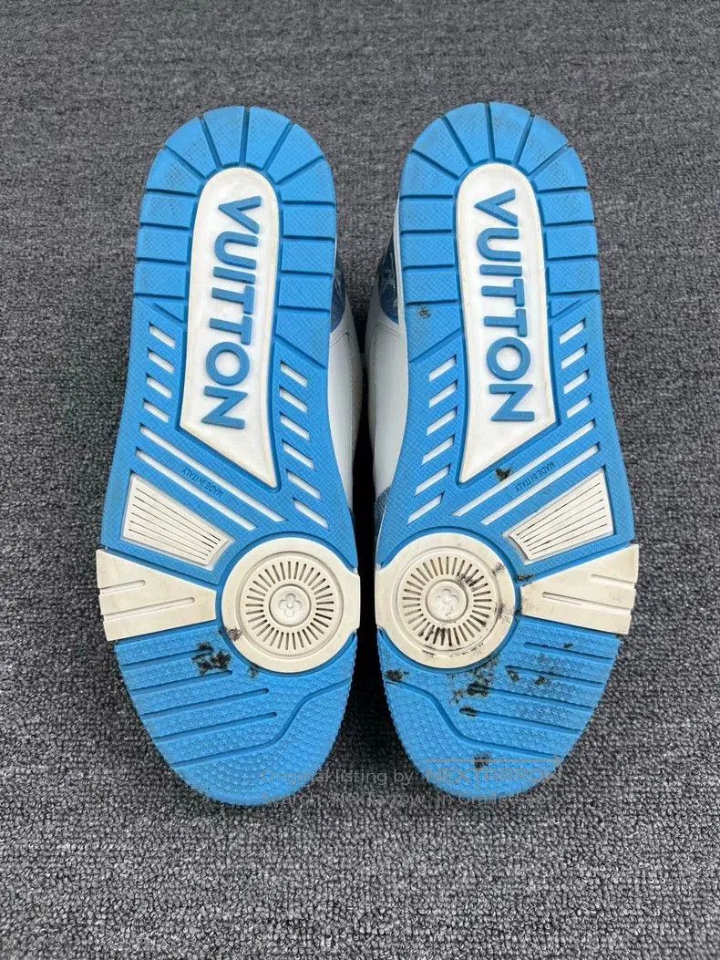 Louis Vuitton Louis Vuitton Trainer Lowtop Sneakers Blue White. Size US 9 / EU 42 - 5 Thumbnail