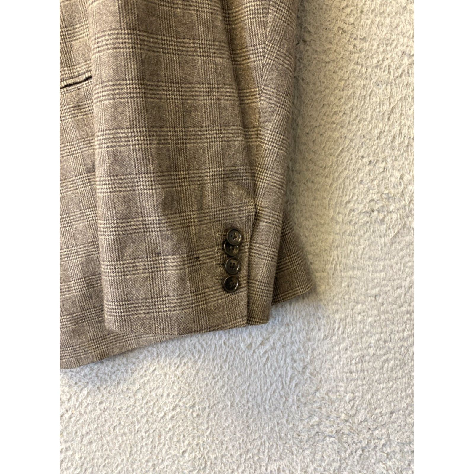 Banana Republic Banana Republic Blazer Jacket Glen Plaid Gents 50 R Brown Unstructured /149-21 Size 50R - 2 Thumbnail