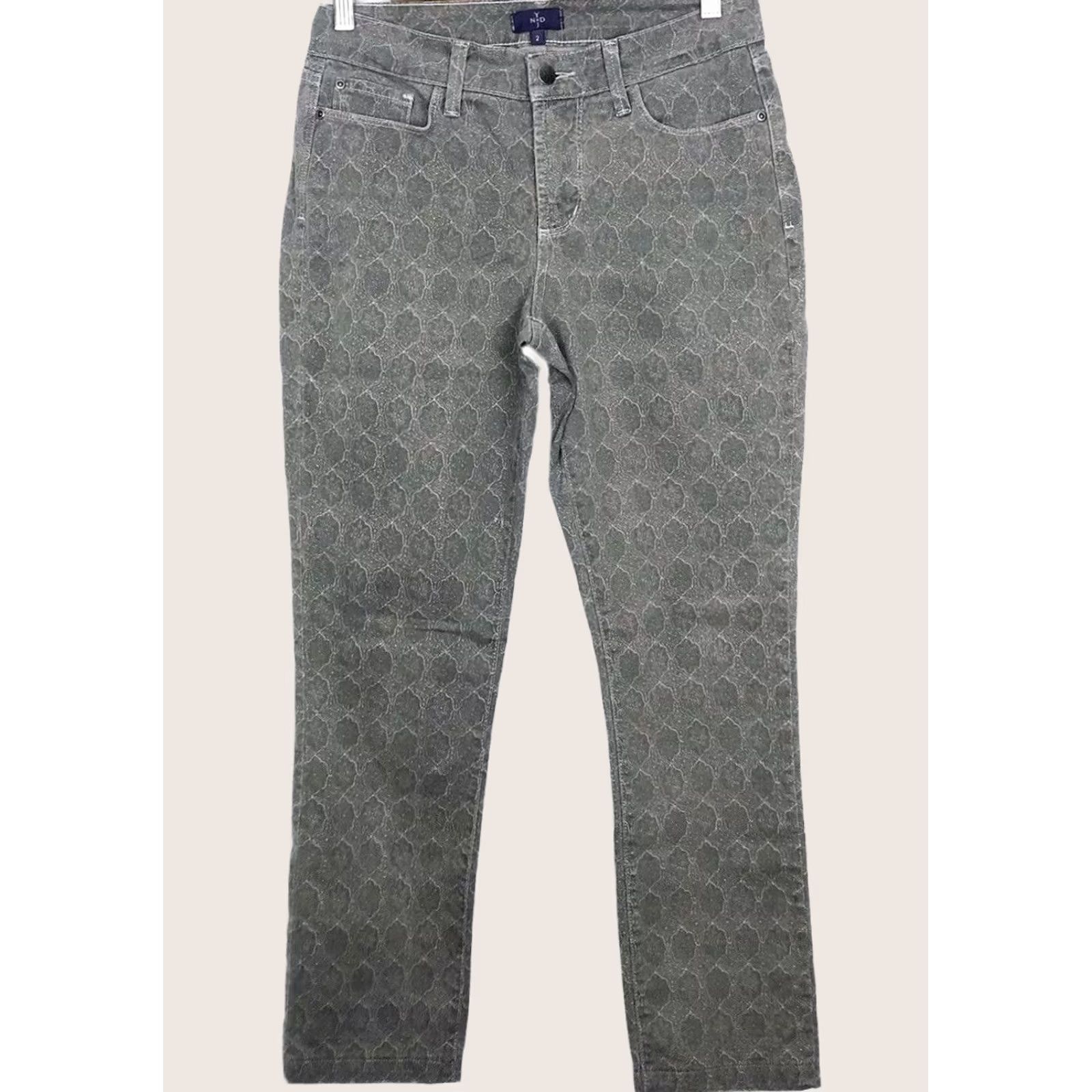 NYDJ NYDJ Jeans Womens UK 6 NOT YOUR DAUGHTERS Size L28 Grey Mix Women Slim Straight Size 28" / US 6 / IT 42 - 1 Thumbnail