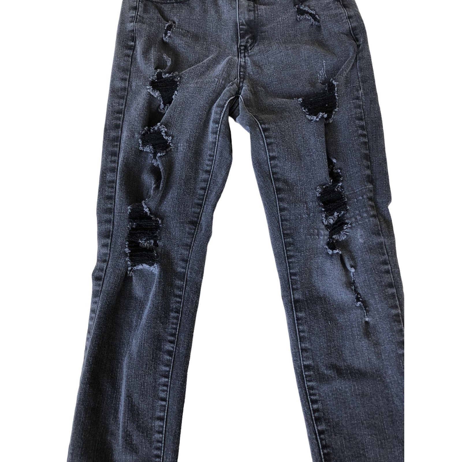 Aeropostale AERO HighRise Dark Distressed Raw Hem Stretch Jeans Size 10 Size 30" / US 8 / IT 44 - 3 Thumbnail