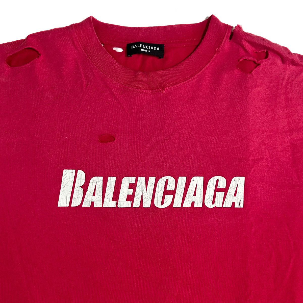 Balenciaga Balenciaga Oversized Distressed Logo Tee Size US XS / EU 42 / 0 - 2 Thumbnail