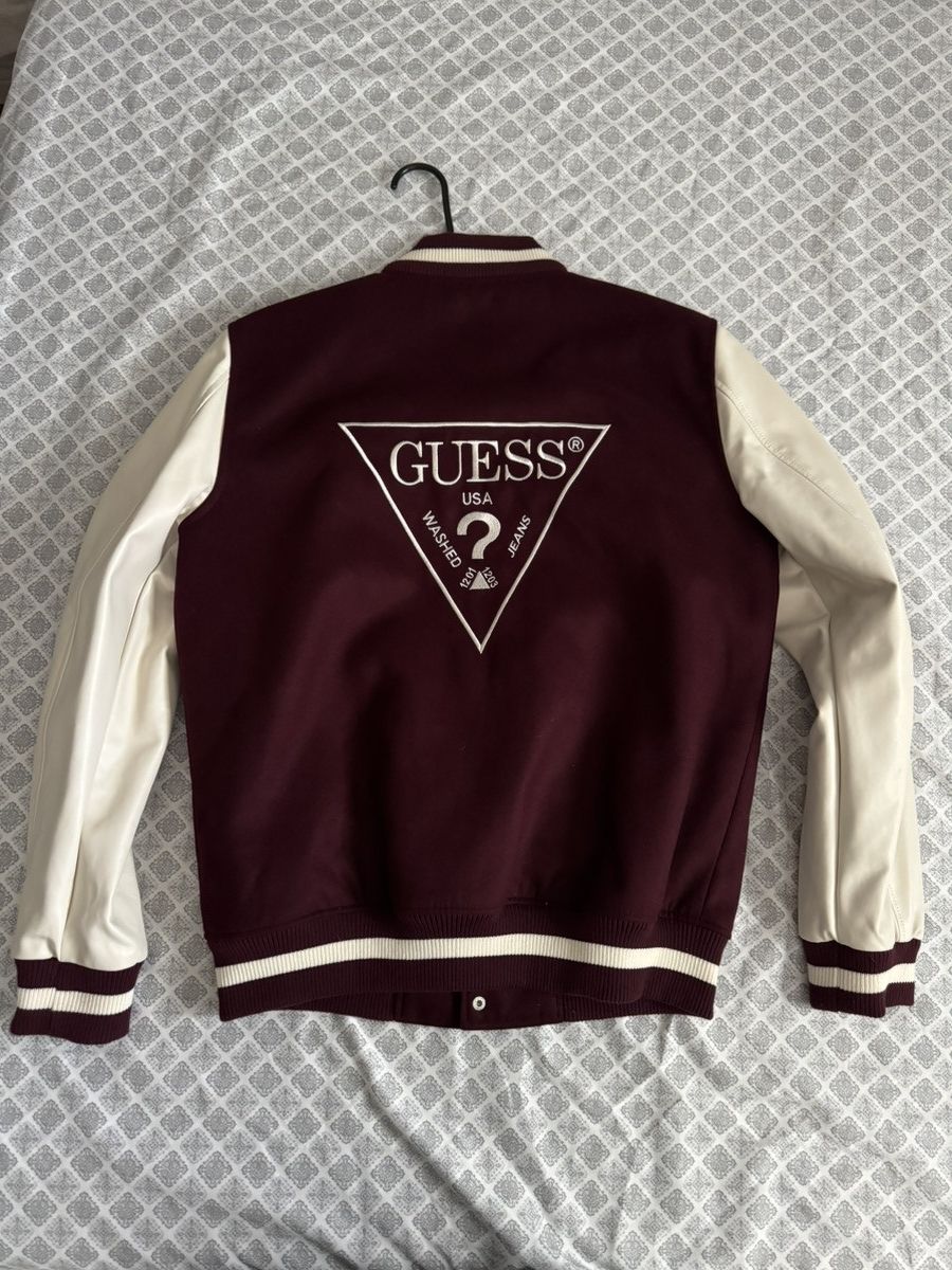 Guess Maroon Guess Varsity Jacket Size US M / EU 48-50 / 2 - 2 Thumbnail