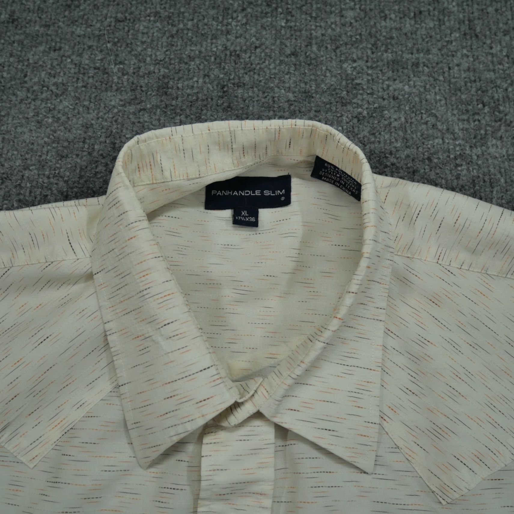 Vintage VINTAGE Panhandle Slim Shirt Mens XL 17.5 36 Cream Ivory Pearl Snap Western Long Sleeve Size US XL / EU 56 / 4 - 4 Thumbnail