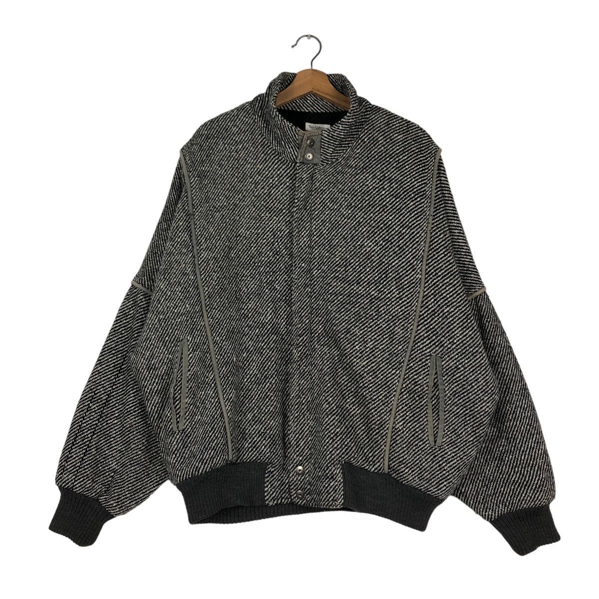 Japanese Brand 📌VINTAGE BOMBER JACKET WOOL HERRINGBONE TOM COLLINS Size US L / EU 52-54 / 3 - 3 Thumbnail