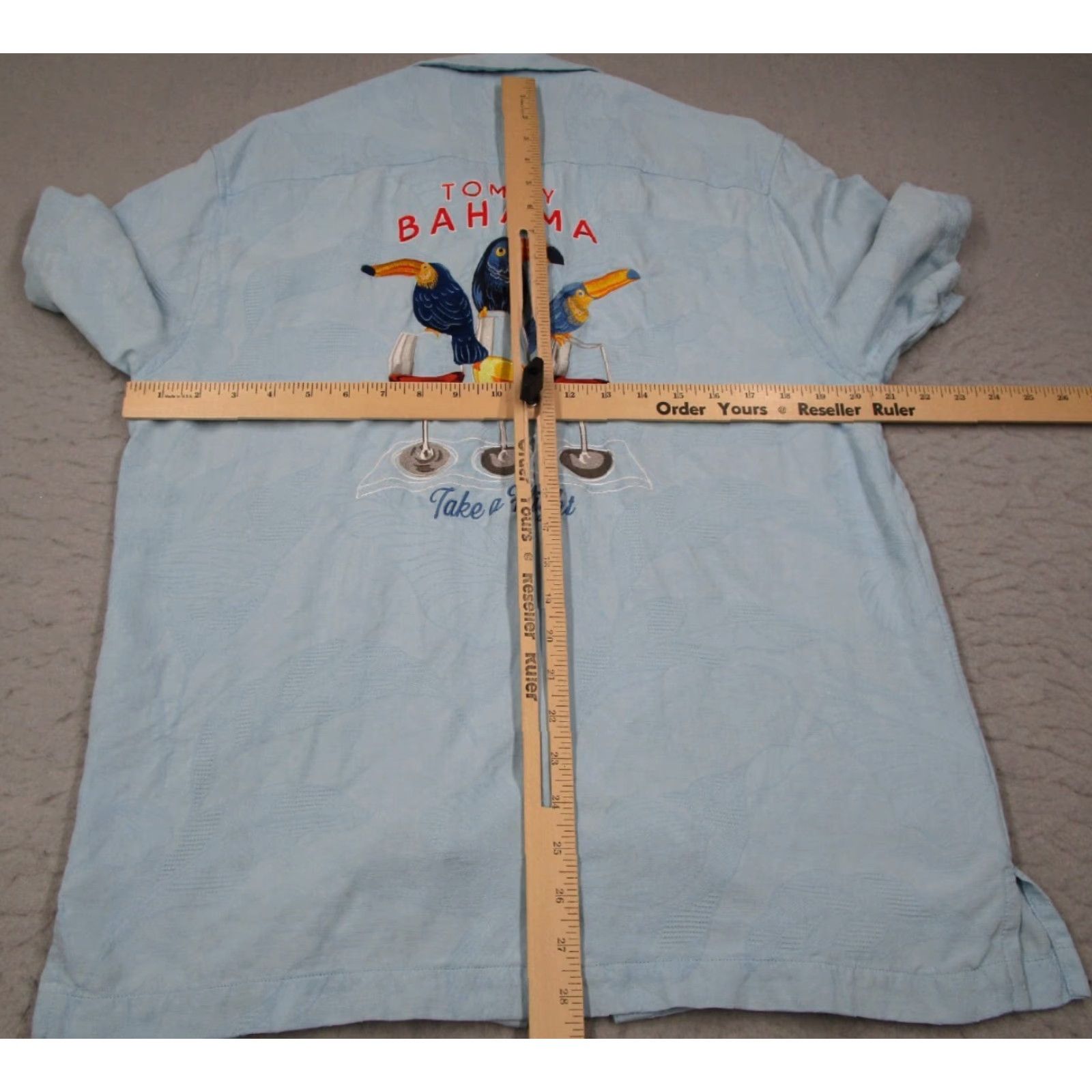 Tommy Bahama Tommy Bahama Shirt Mens Medium Blue Silk Button Up Take a Flight Toucans Tiki Size US M / EU 48-50 / 2 - 7 Thumbnail