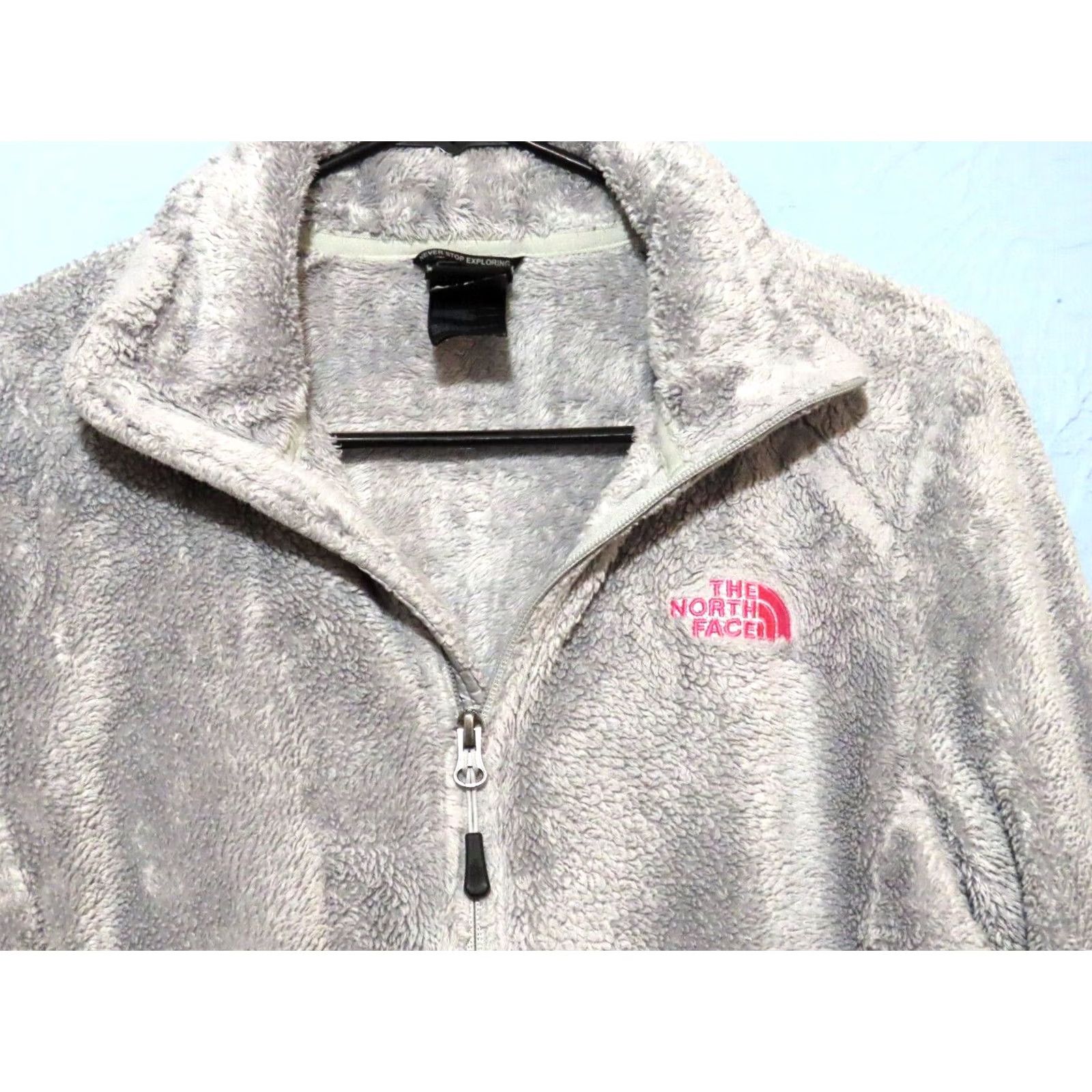 The North Face The North Face Fleece Jacket Women M Gray Logo Full Zip Furry Mid-Length Long Sleeve Polyester Jacket Size M / US 6-8 / IT 42-44 - 3 Thumbnail