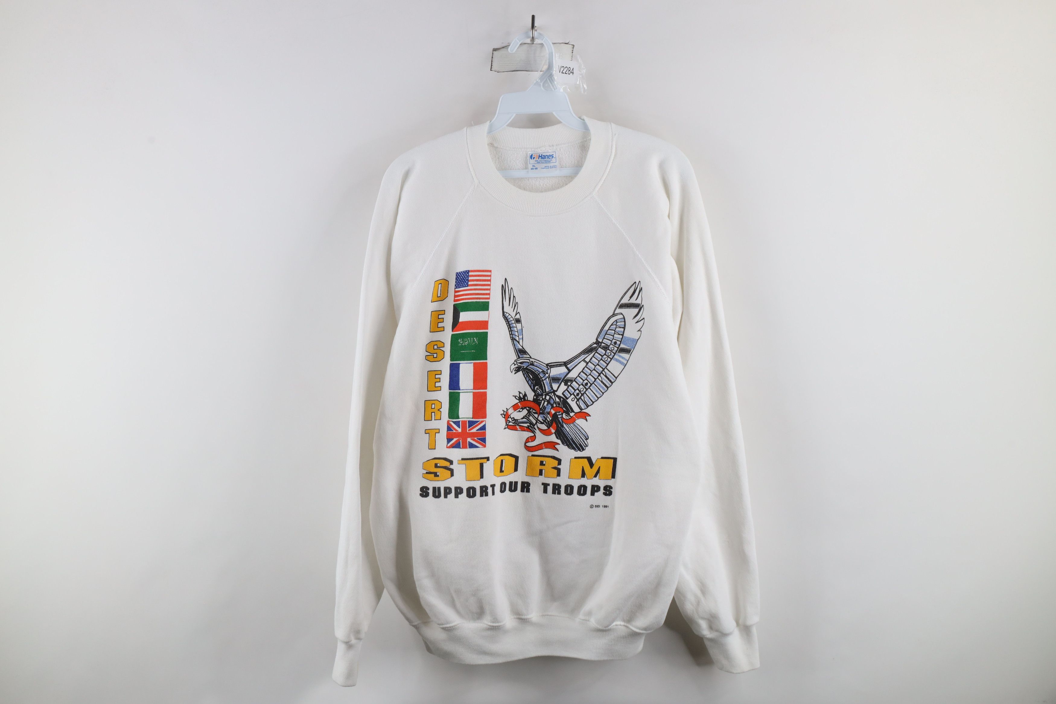 Vintage Vintage 90s Desert Storm Military Crewneck Sweatshirt USA Size US XL / EU 56 / 4 - 1 Thumbnail