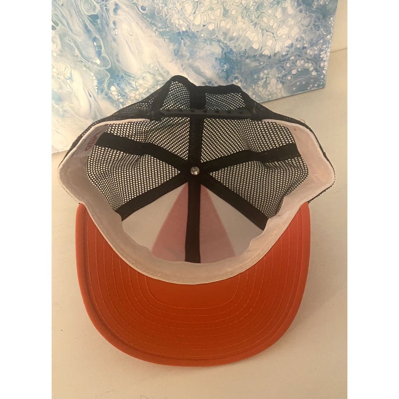 Brandblack VINTAGE Lucky Stripes “N” Snapback Hat Orange Black Adjustable Cap Trucker Mens Womens Boys Girls Size ONE SIZE - 5 Thumbnail