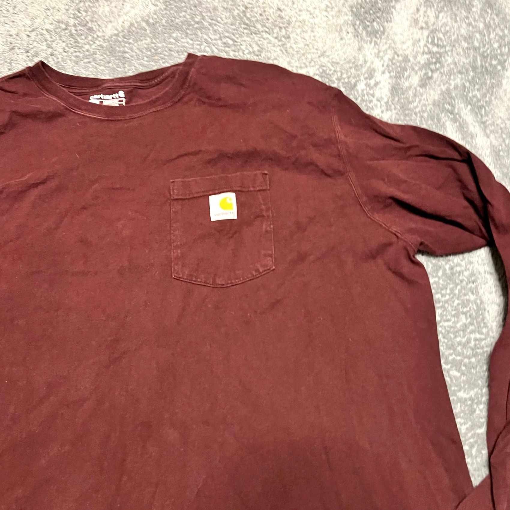 Carhartt VINTAGE Carhartt Shirt Mens 3XL Tall Loose Fit Maroon Long Sleeve Tshirt Mens Girls? Size US XXL / EU 58 / 5 - 2 Thumbnail