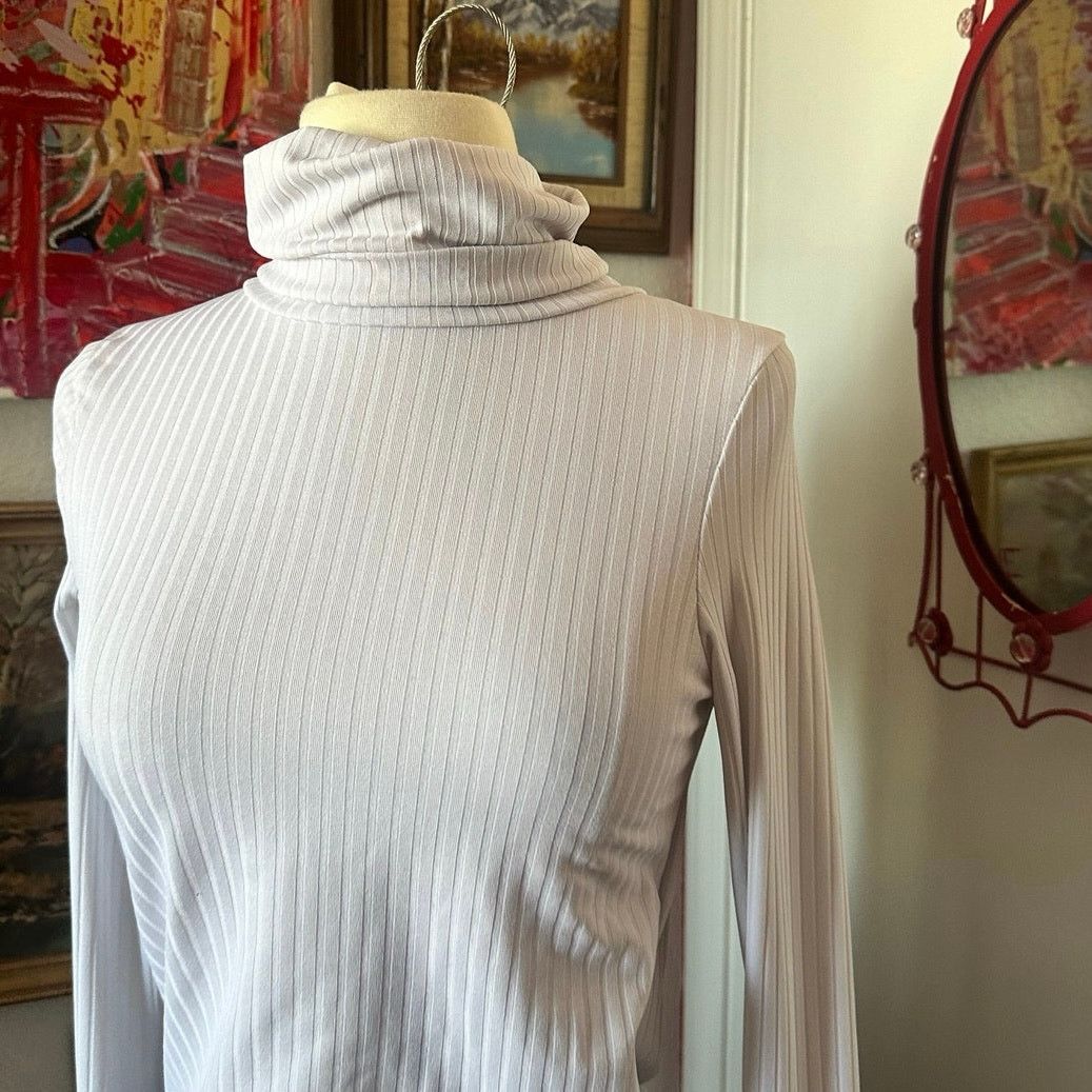 Other nastygal collection white ribbed long sleeve turtleneck top Size XS / US 0-2 / IT 36-38 - 2 Thumbnail