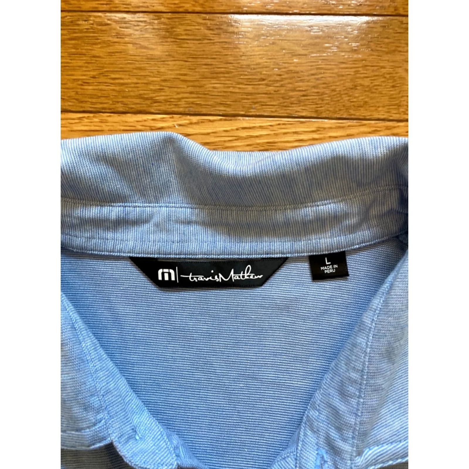 TravisMathew Travis Mathew Mens Tshirt Short Sleeve Crew Neck Solid Light Blue Pima Cotton Size L Size US L / EU 52-54 / 3 - 4 Thumbnail
