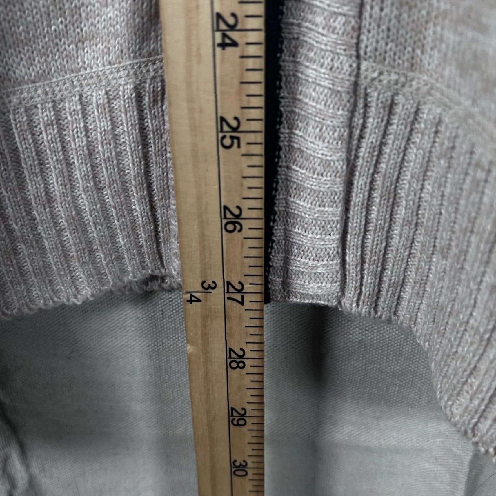 Vintage Yeokou Mens XXL Sweater Full Zip Mock Neck Fleece Lined Oatmeal Tan Cashmere Wool Blend Pocketed Heavyweight Winter Fall Spring Size US XXL / EU 58 / 5 - 4 Thumbnail